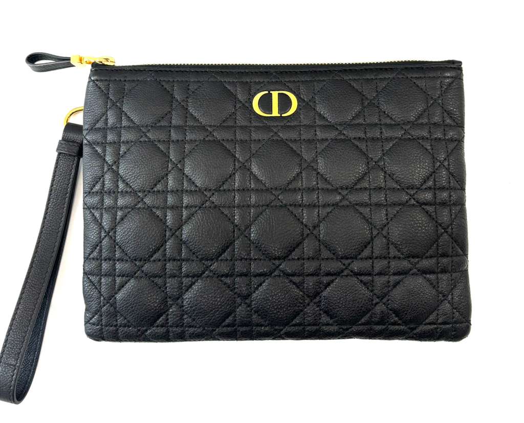 DIOR MEDIUM CARO DAILY  SUPPLE CANNAGE CALFSKIN POUCH
