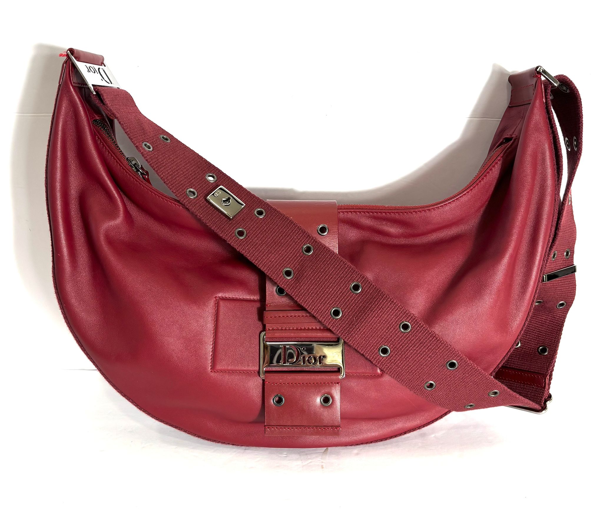DIOR VINTAGE STREET CHIC LEATHER HOBO BAG