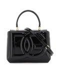 DOLCE & GABBANA DG LOGO BLACK PATENT LEATHER BAG