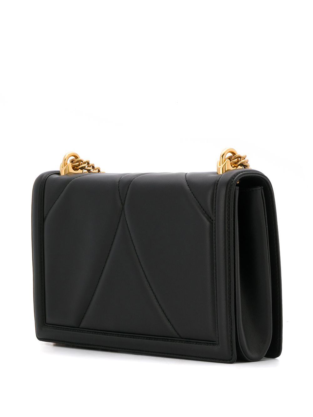 DOLCE & GABBANA LARGE DEVOTION LAMBSKIN LEATHER BAG