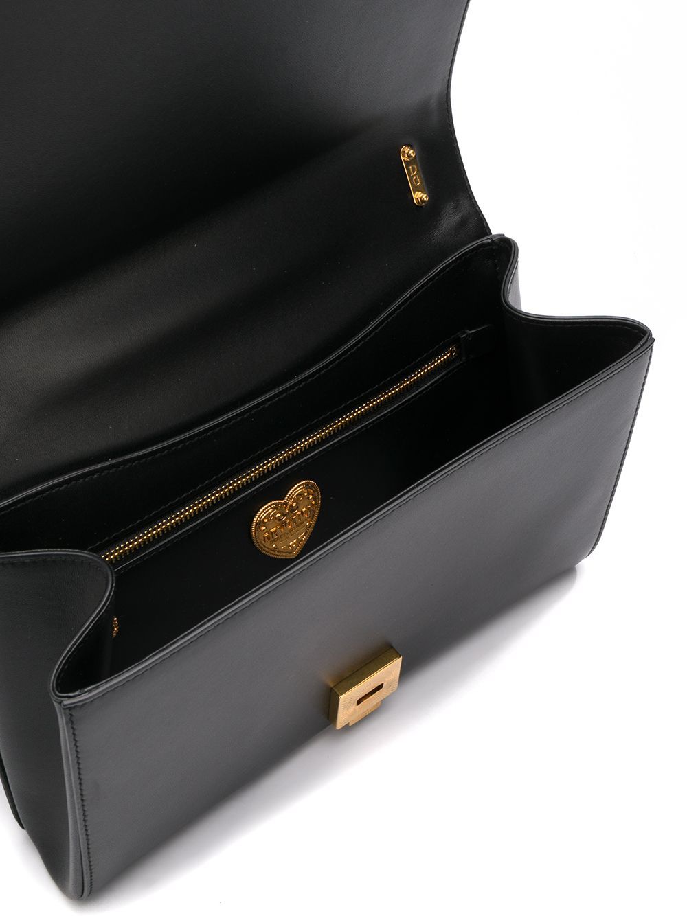 DOLCE & GABBANA LARGE DEVOTION LAMBSKIN LEATHER BAG