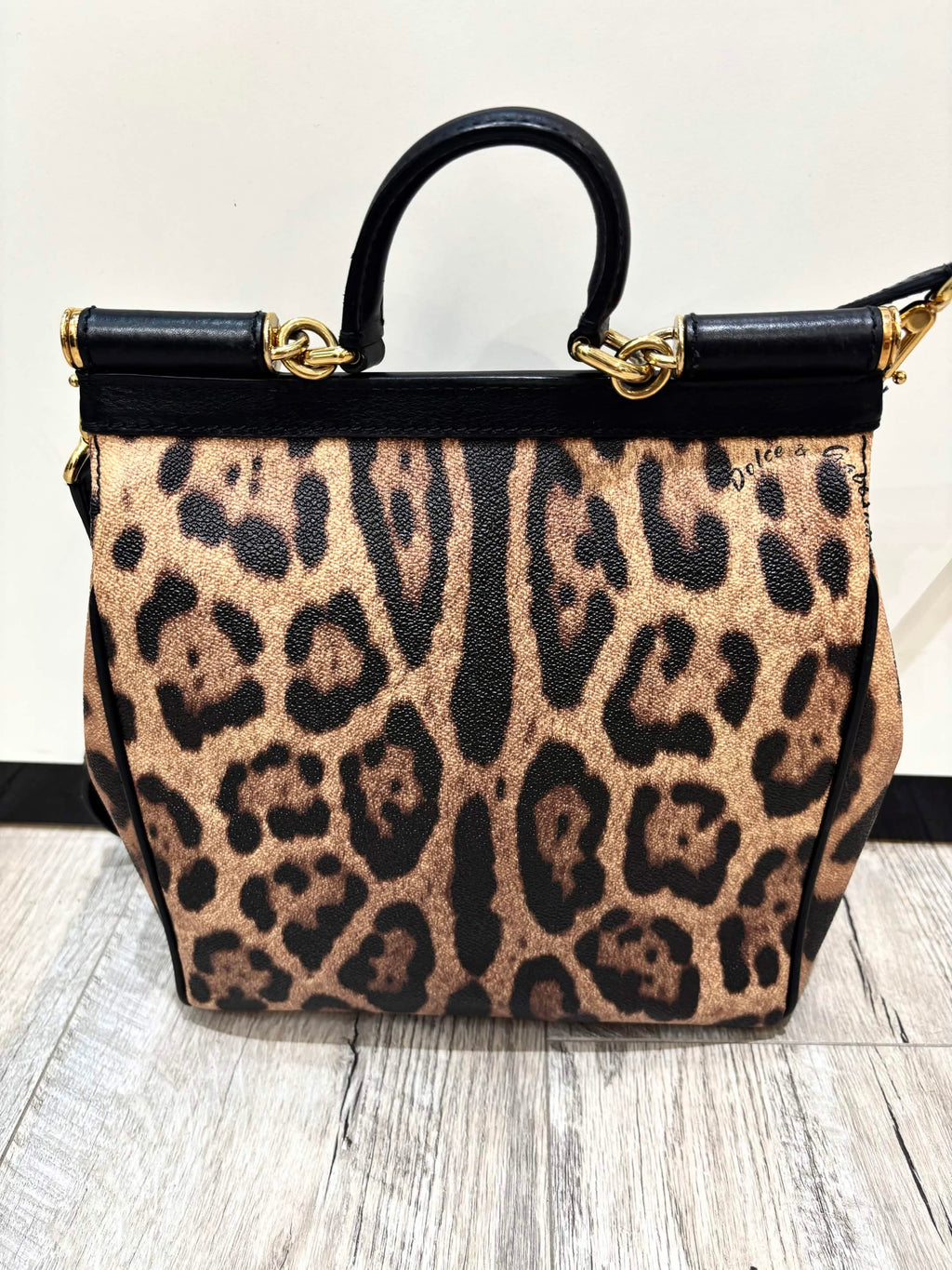 D & G LEOPARD PRINT TWO WAY LARGE MISS SCILIY BAG