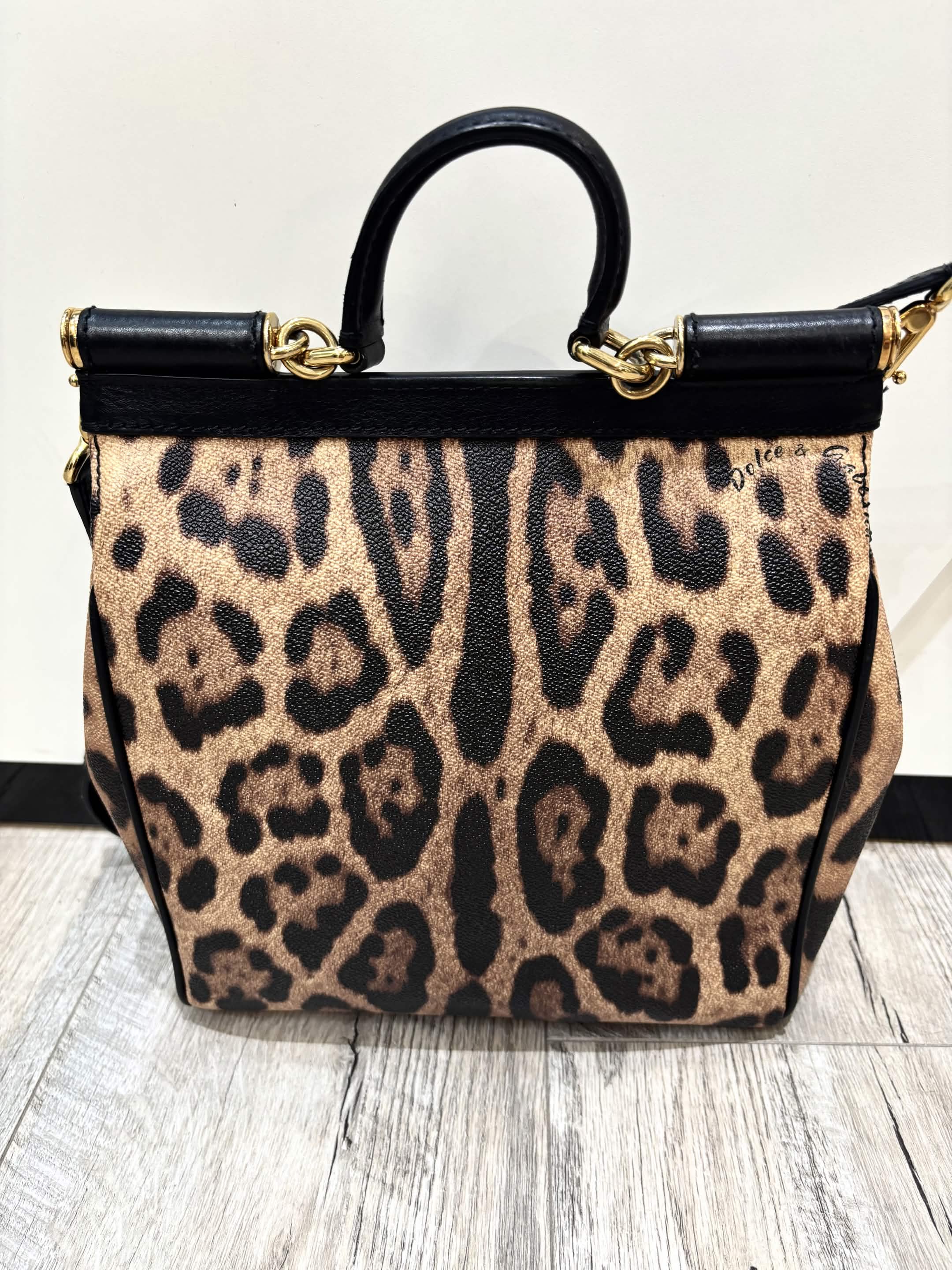 D & G LEOPARD PRINT TWO WAY LARGE MISS SCILIY BAG