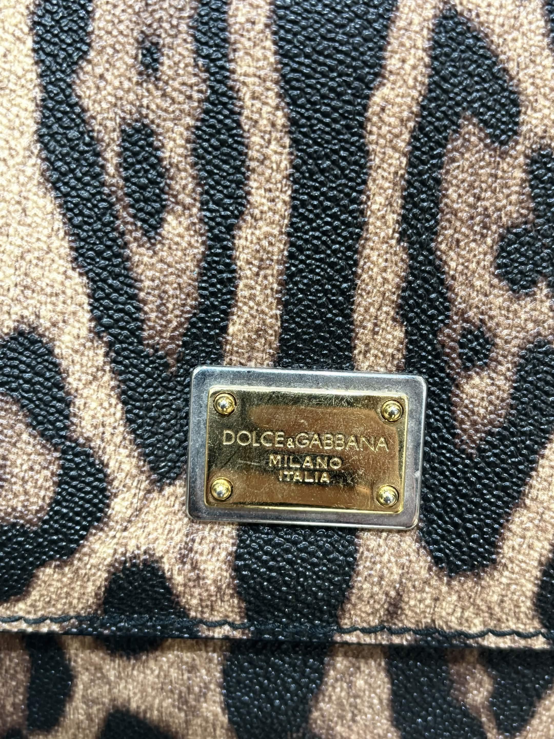 D & G LEOPARD PRINT TWO WAY LARGE MISS SCILIY BAG