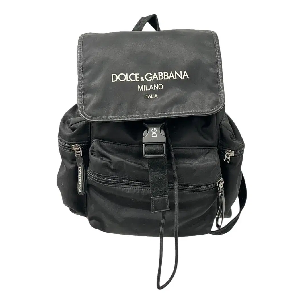 DOLCE & GABBANA BLACK CANVAS BACKPACK