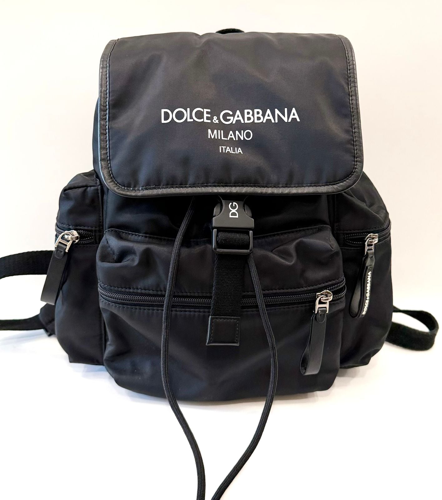 DOLCE & GABBANA BLACK CANVAS BACKPACK