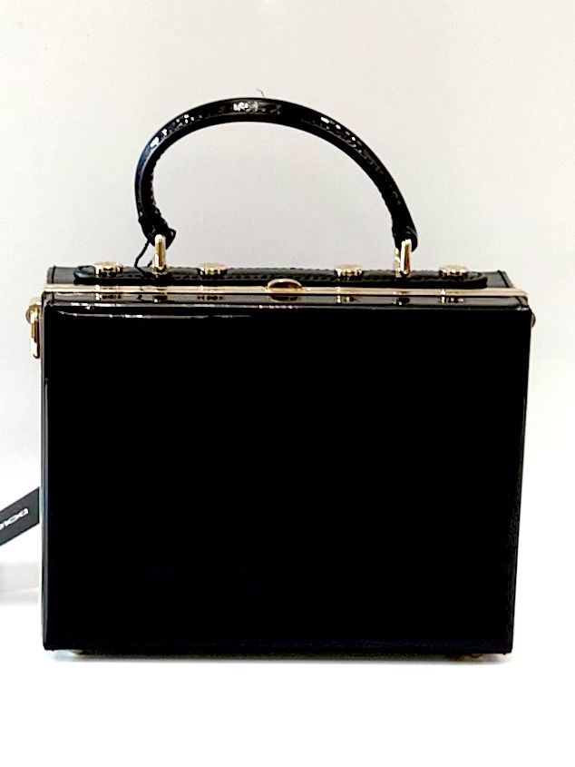DOLCE & GABBANA PATENT LEATHER BOX BAG