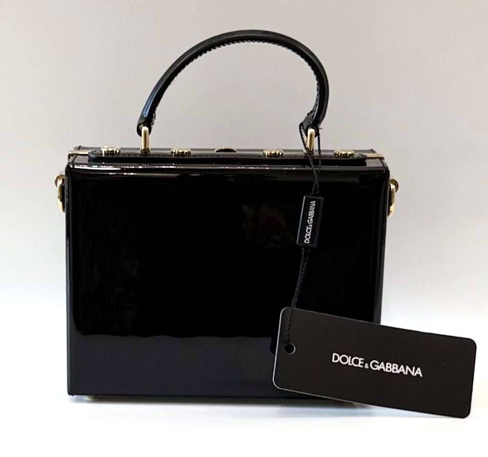 DOLCE & GABBANA PATENT LEATHER BOX BAG