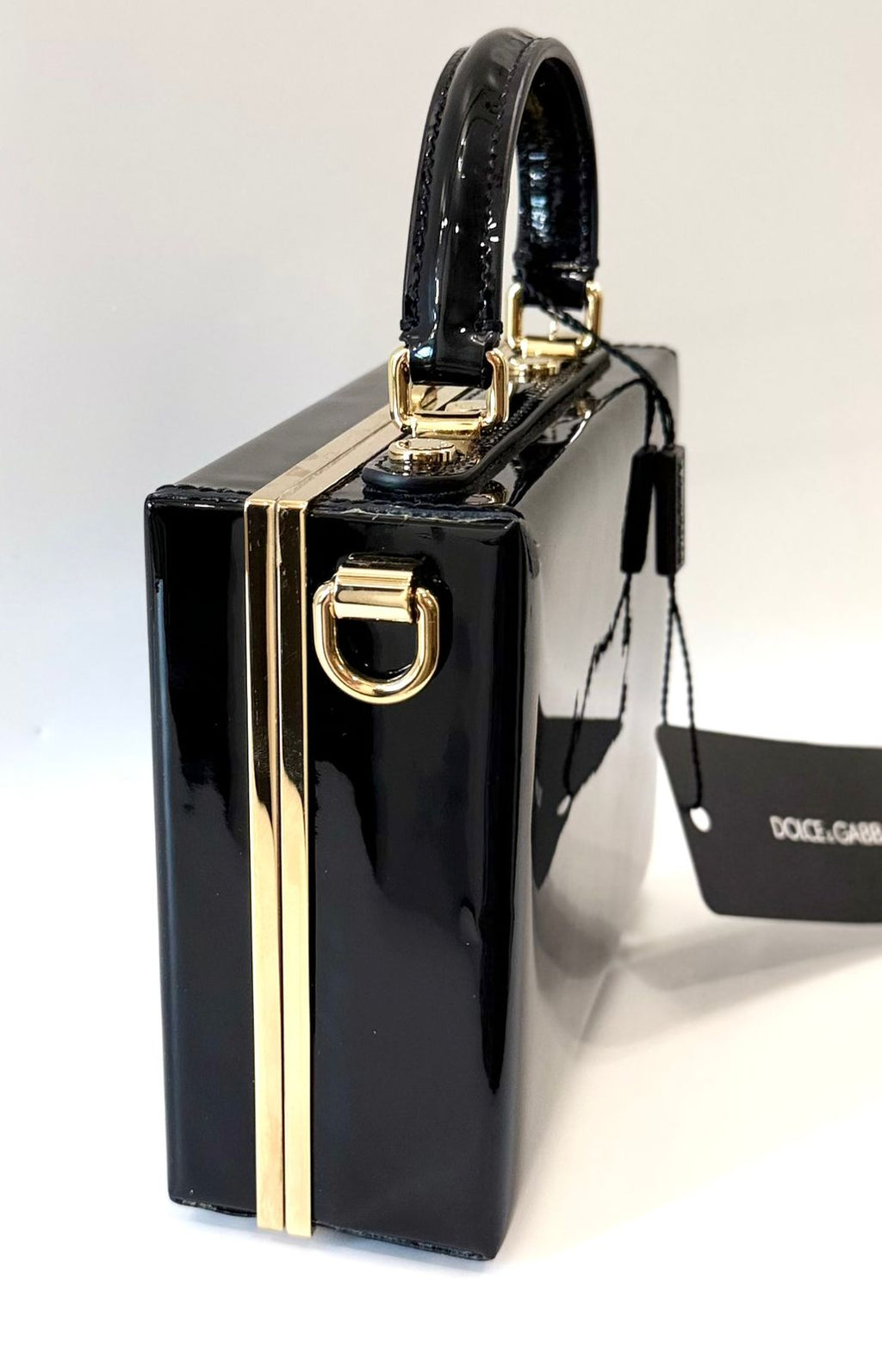DOLCE & GABBANA PATENT LEATHER BOX BAG