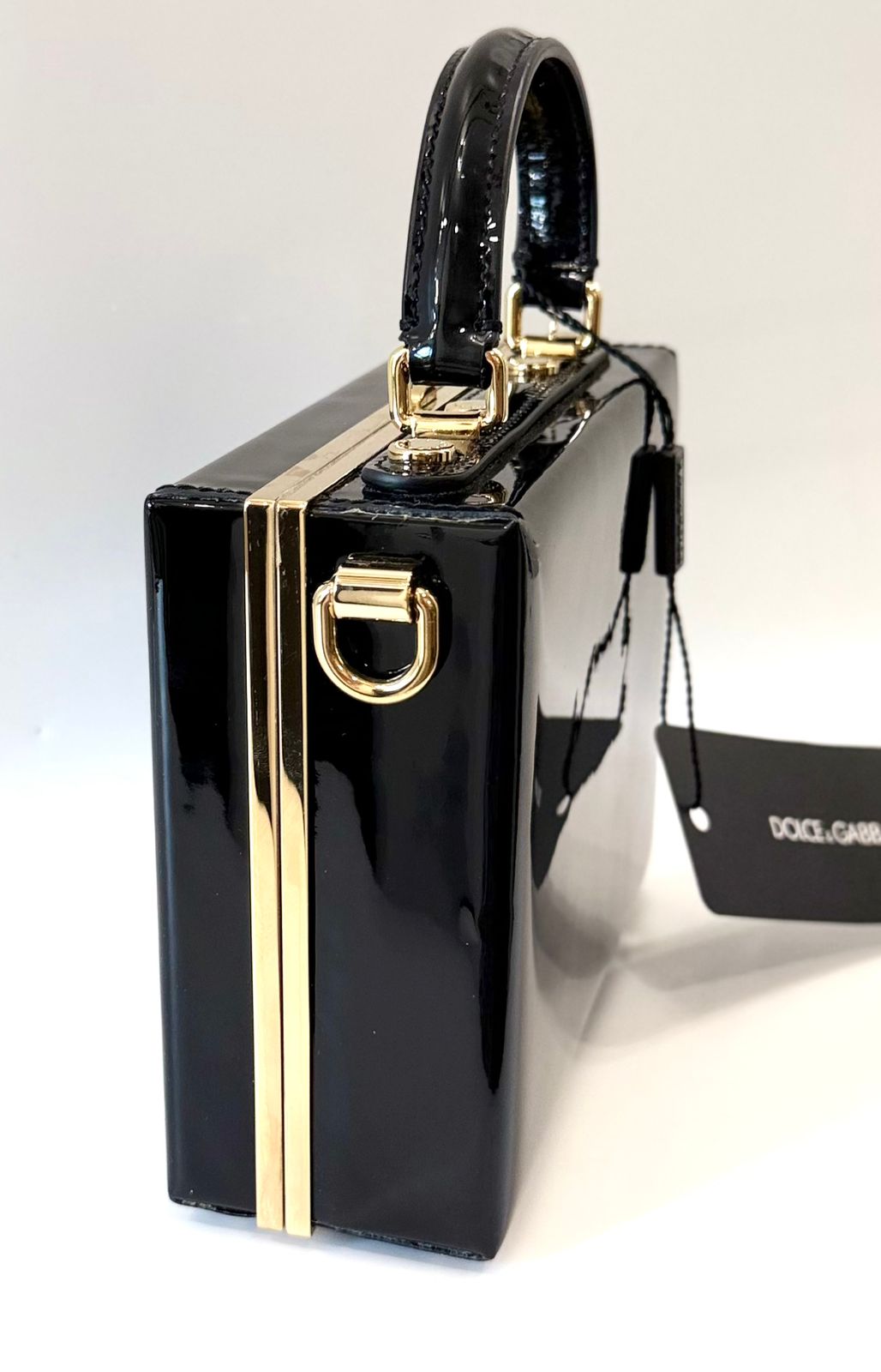 DOLCE & GABBANA PATENT LEATHER BOX BAG