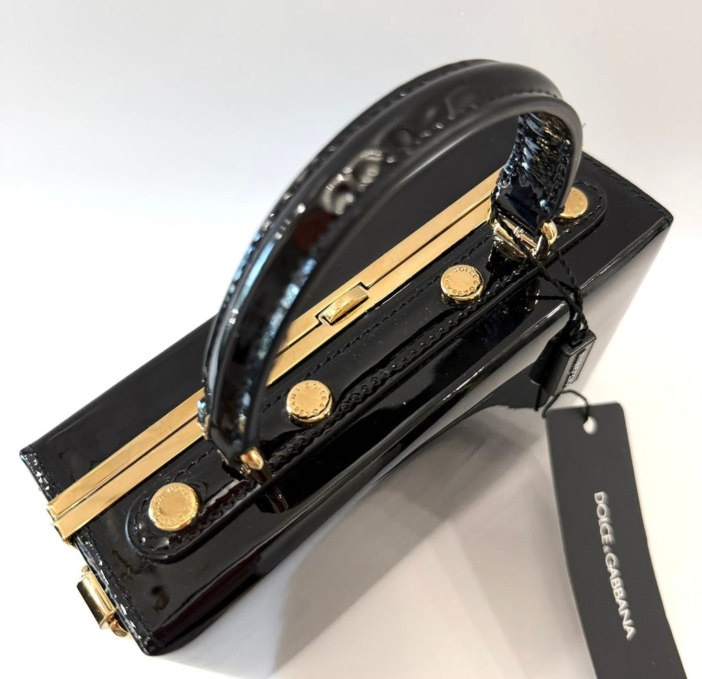 DOLCE & GABBANA PATENT LEATHER BOX BAG