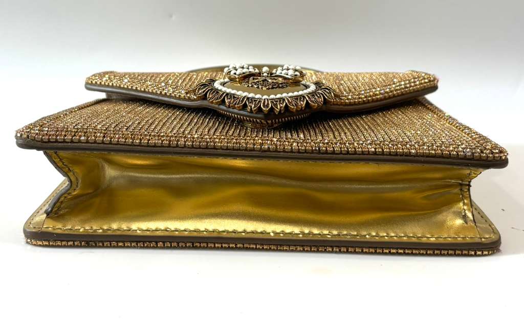 DOLCE & GABBANA DEVOTION RHINESTONE CHAIN BAG