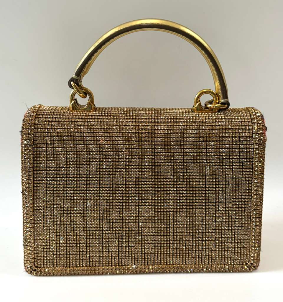 DOLCE & GABBANA DEVOTION RHINESTONE CHAIN BAG
