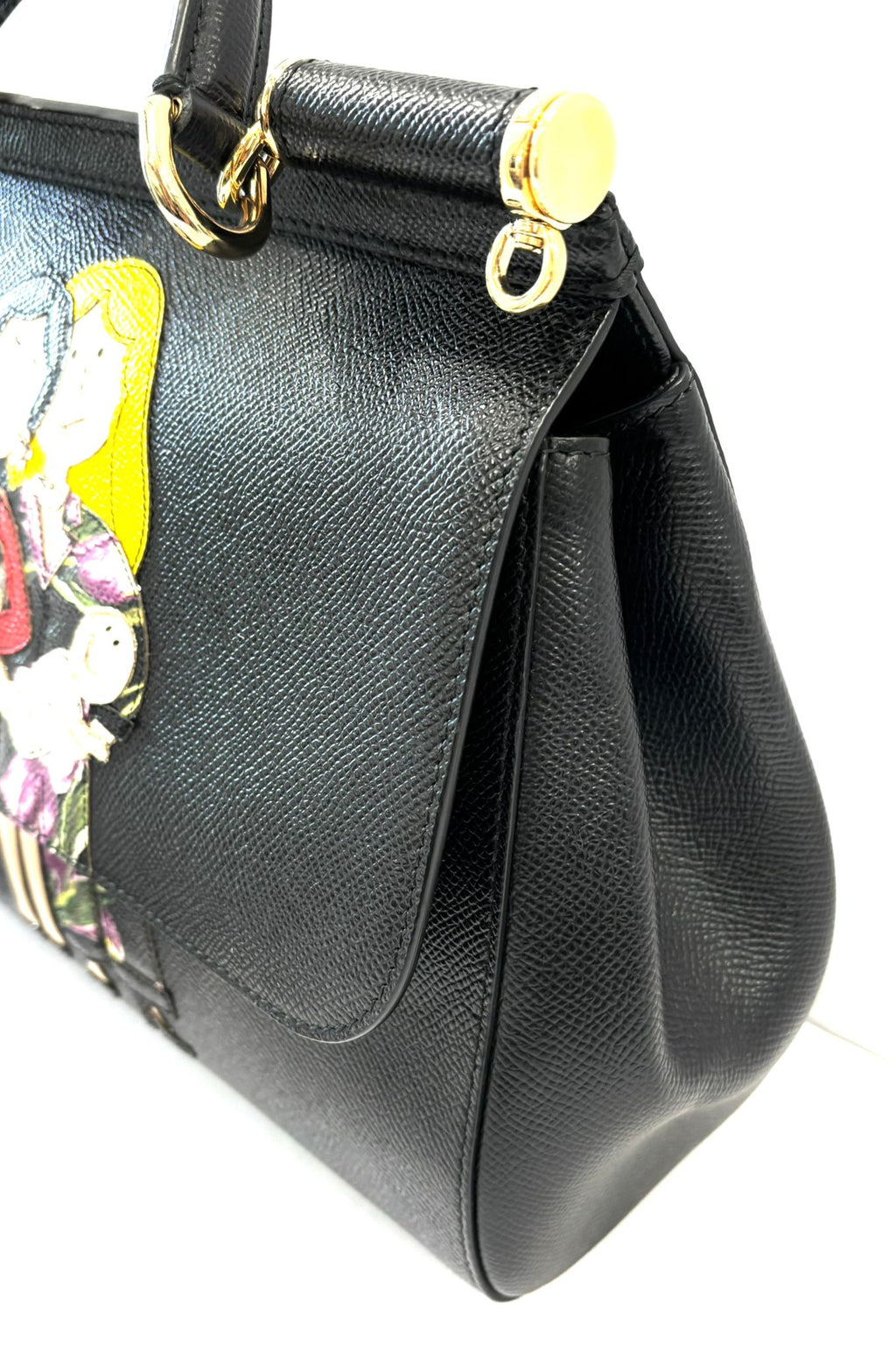 DOLCE & GABBANA FAMILY PATCH CALFSKIN MISS SICILY BAG