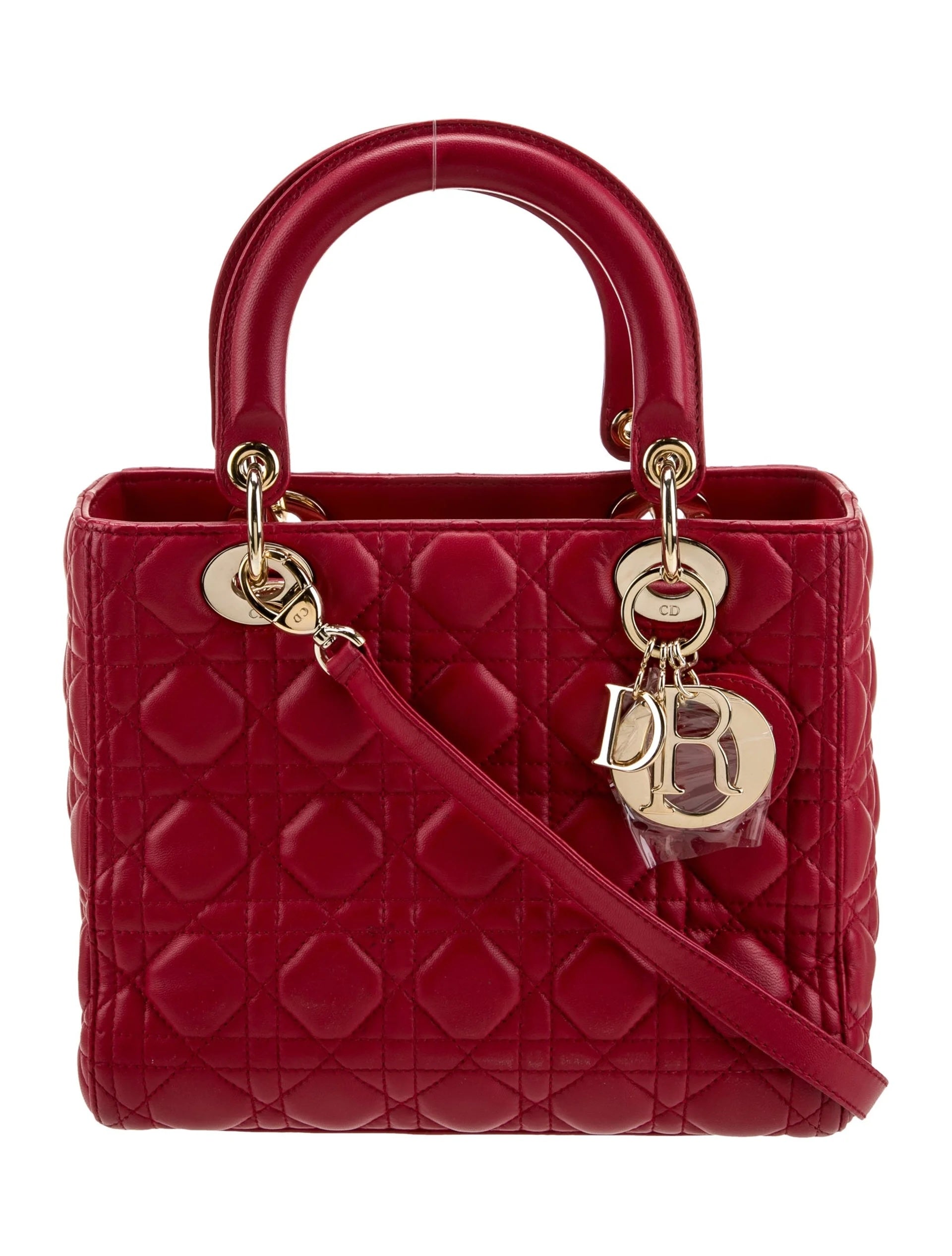 DIOR CANNAGE LADY DIOR NAPPA LAMBSKIN LEATHER SMALL BAG