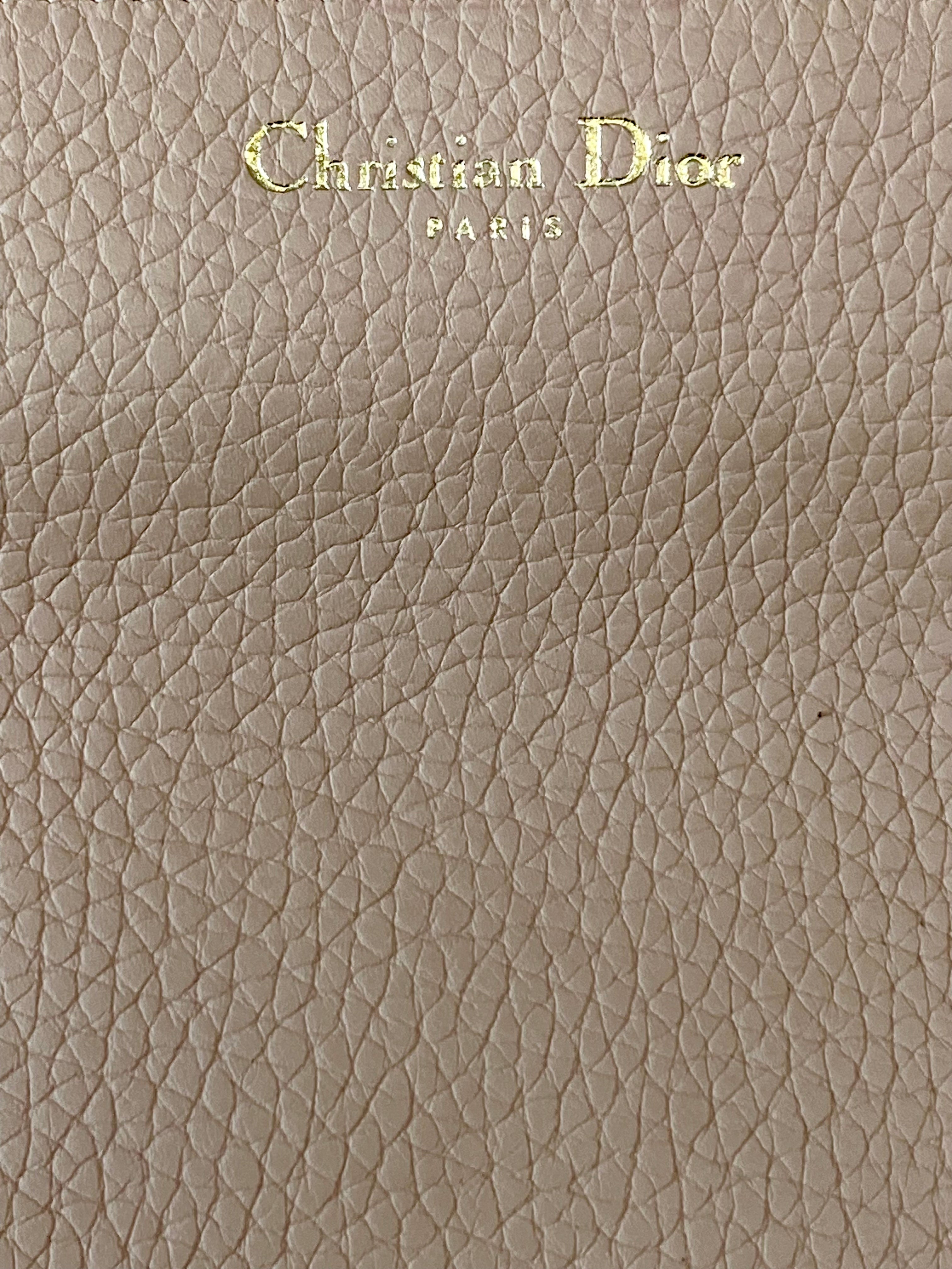 DIOR GRAINED LEATHER MEDIUM DIORISSIMO TOTE BAG IN BLUSH PINK