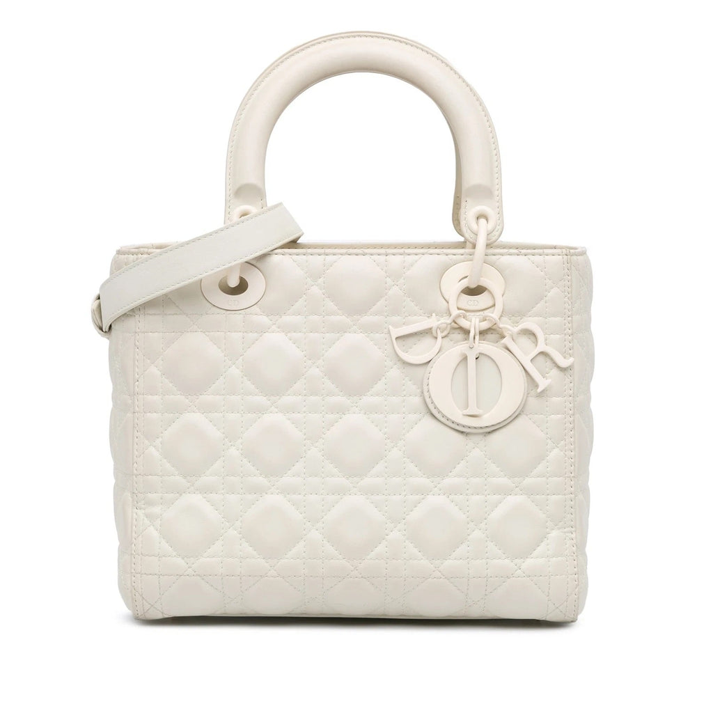 DIOR MEDIUM ULTRA MATTE CALFSKIN LEATHER CANNAGE LADY DIOR