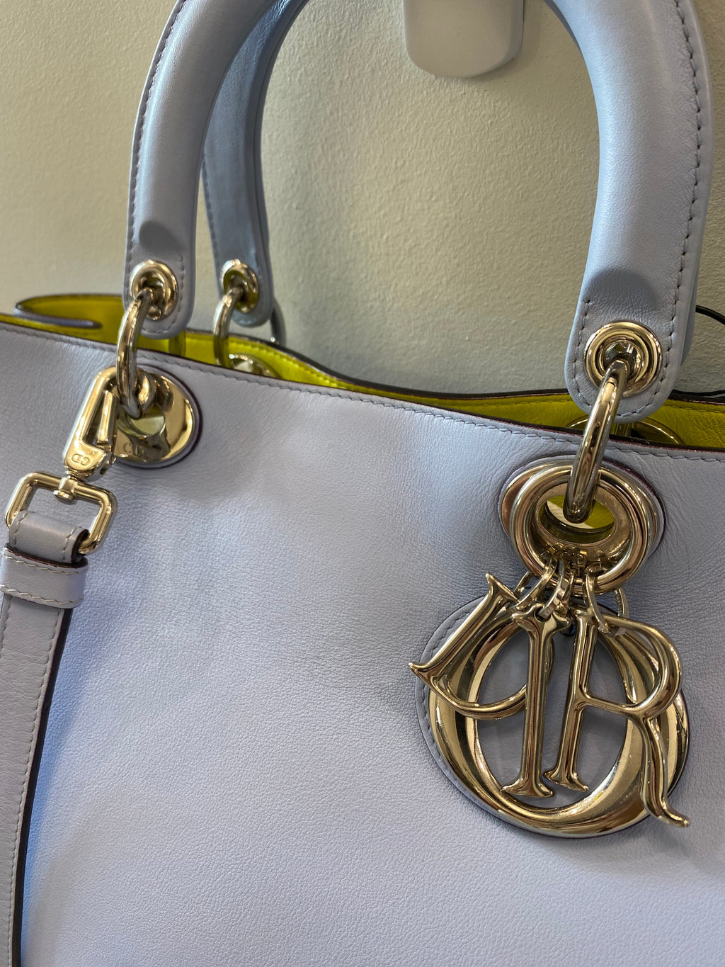 CHRISTIAN DIOR BICOLOR SOFT CALFSKIN DIORSSIMO TOTE BAG