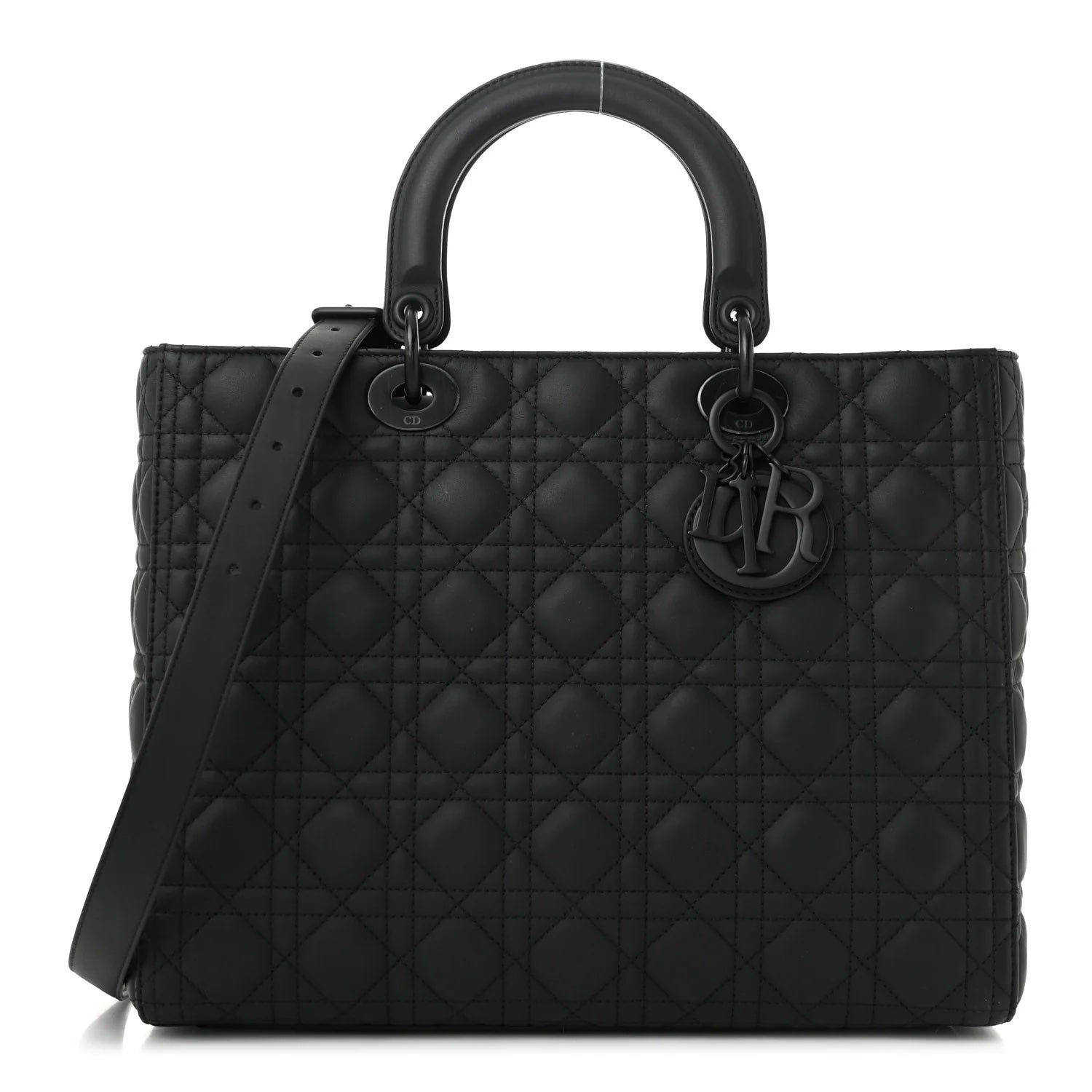 DIOR ULTRAMATTE CANNAGE CALFSKIN LARGE LADY DIOR BAG