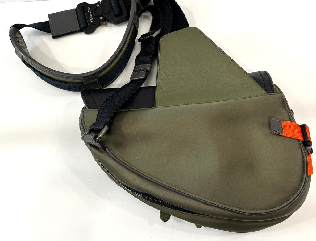 DIOR X SACAI CALFSKIN LEATHER SADDLE BAG