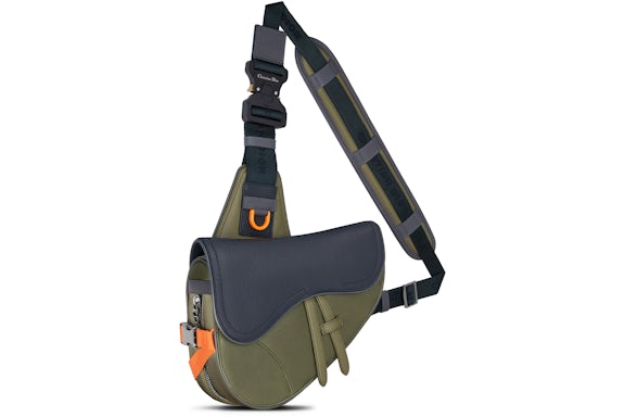 DIOR X SACAI CALFSKIN LEATHER SADDLE BAG
