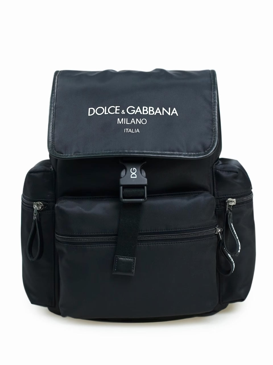 DOLCE & GABBANA BLACK CANVAS BACKPACK