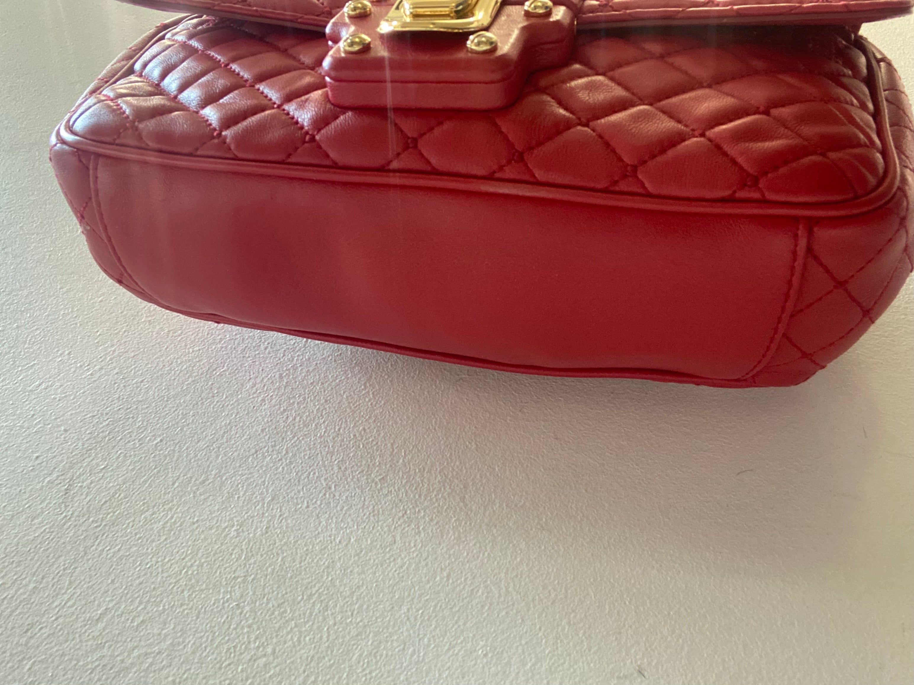 DOLCE & GABBANA STUDDED QUILTED LEATHER SHOULDER BAG