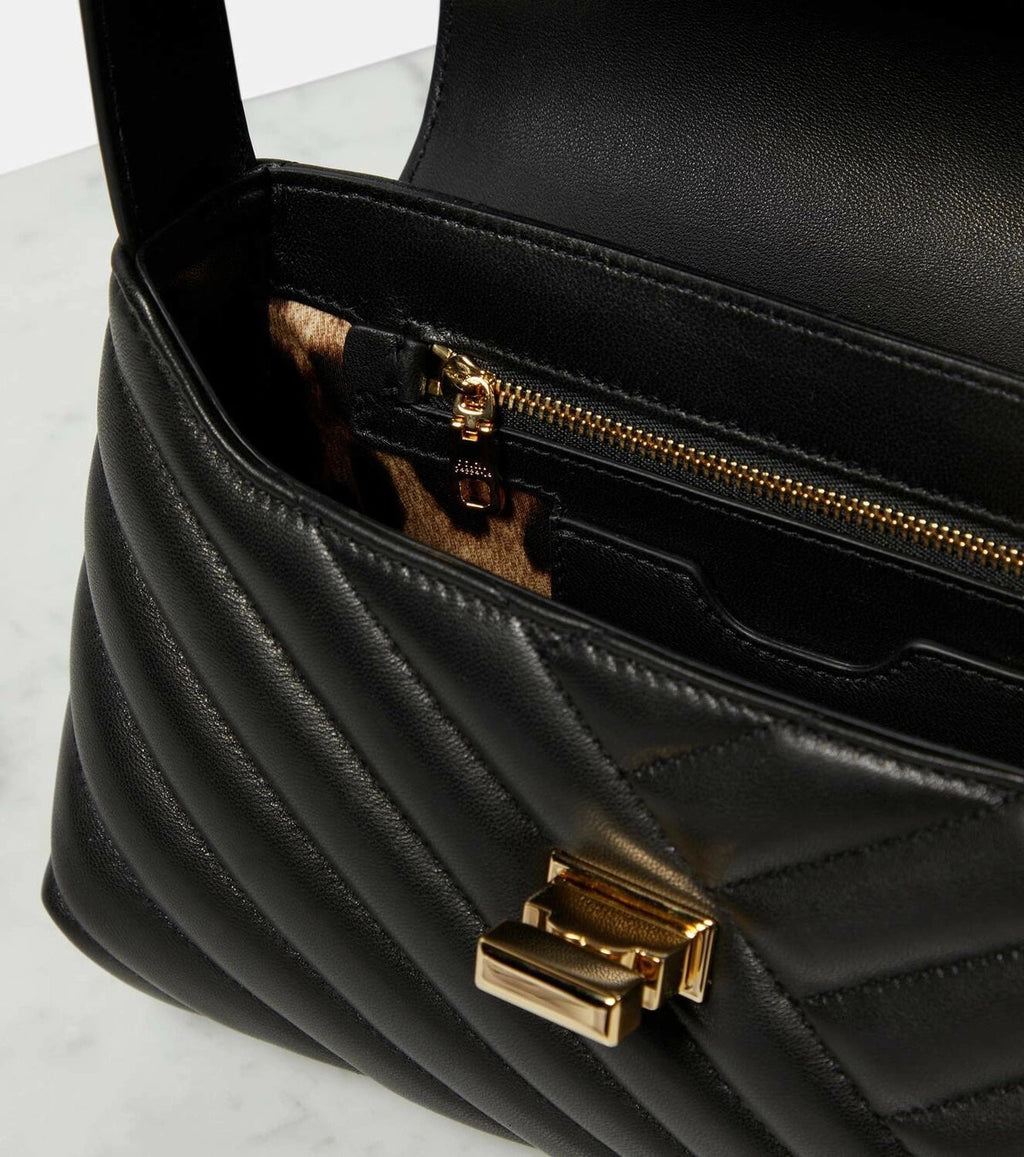 DOLCE & GABBANA QUILTED LAMBSKIN LEATHER SHOULDER BAG