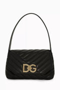 DOLCE & GABBANA QUILTED LAMBSKIN LEATHER SHOULDER BAG