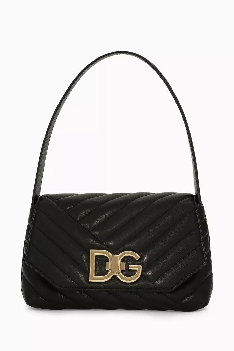 DOLCE & GABBANA QUILTED LAMBSKIN LEATHER SHOULDER BAG