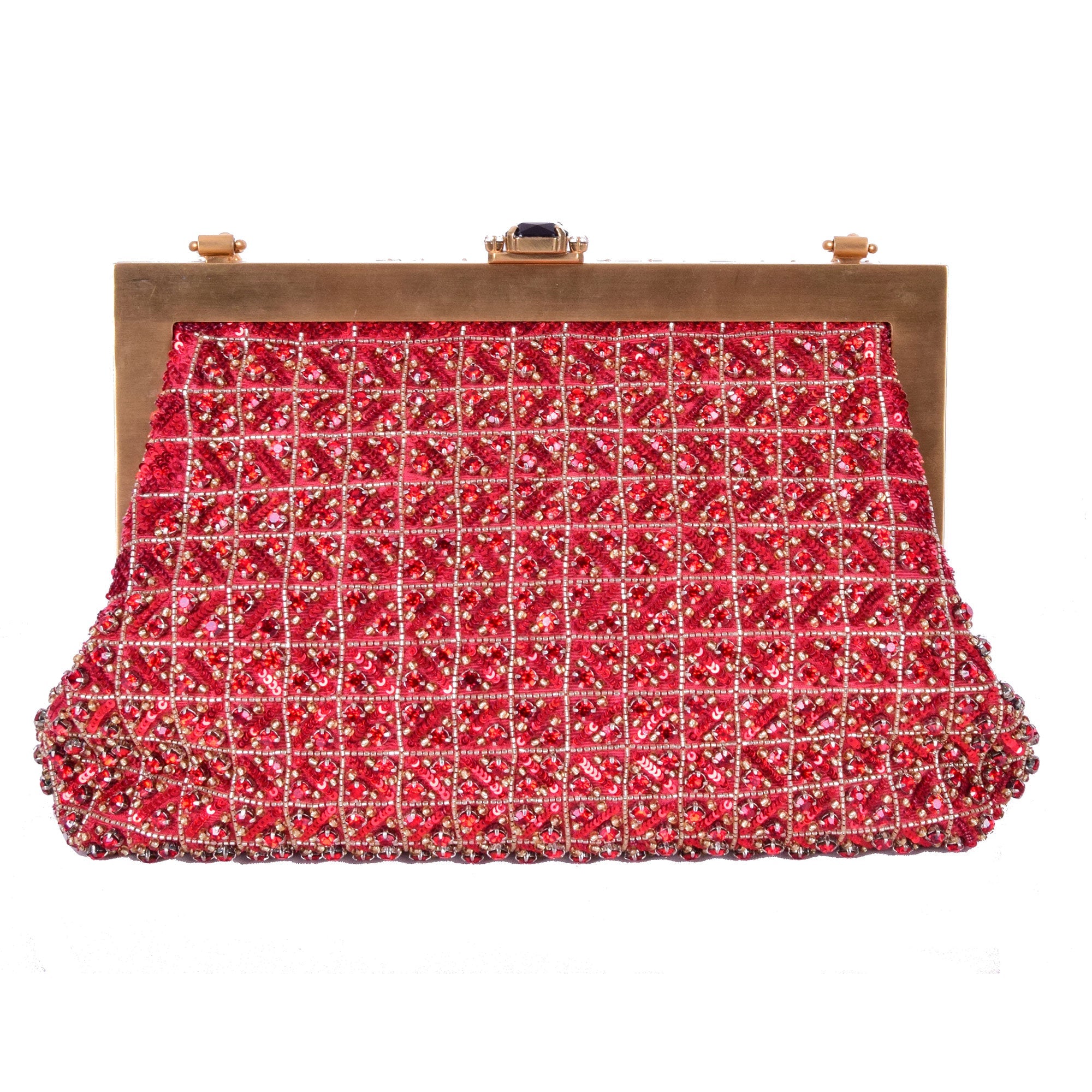 DOLCE & GABBANA Baroque Crystals Bag VANDA Red