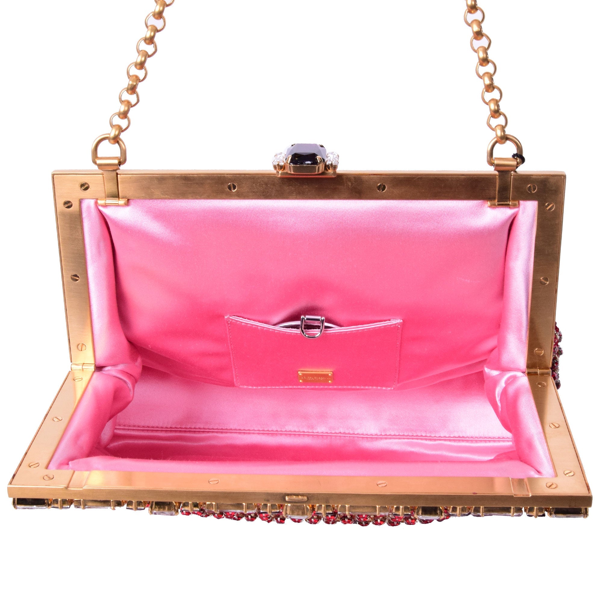 DOLCE & GABBANA Baroque Crystals Bag VANDA Red