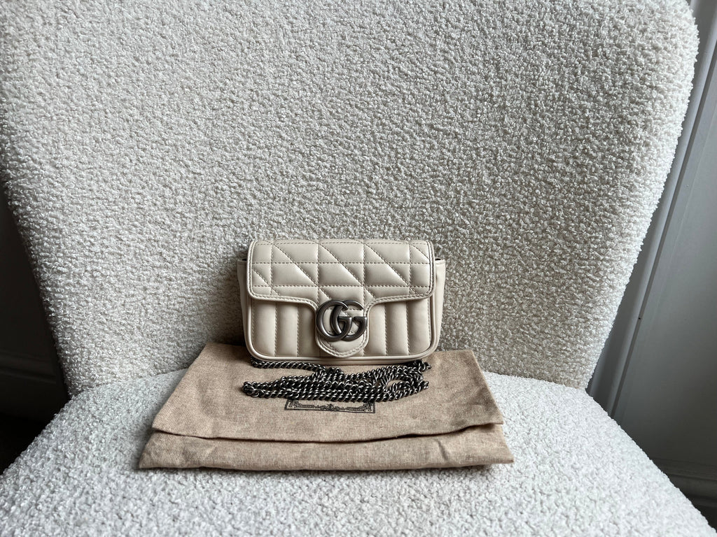 Gucci GG Cream Marmont Super Mini Aria Shoulder Bag (RRP £985)