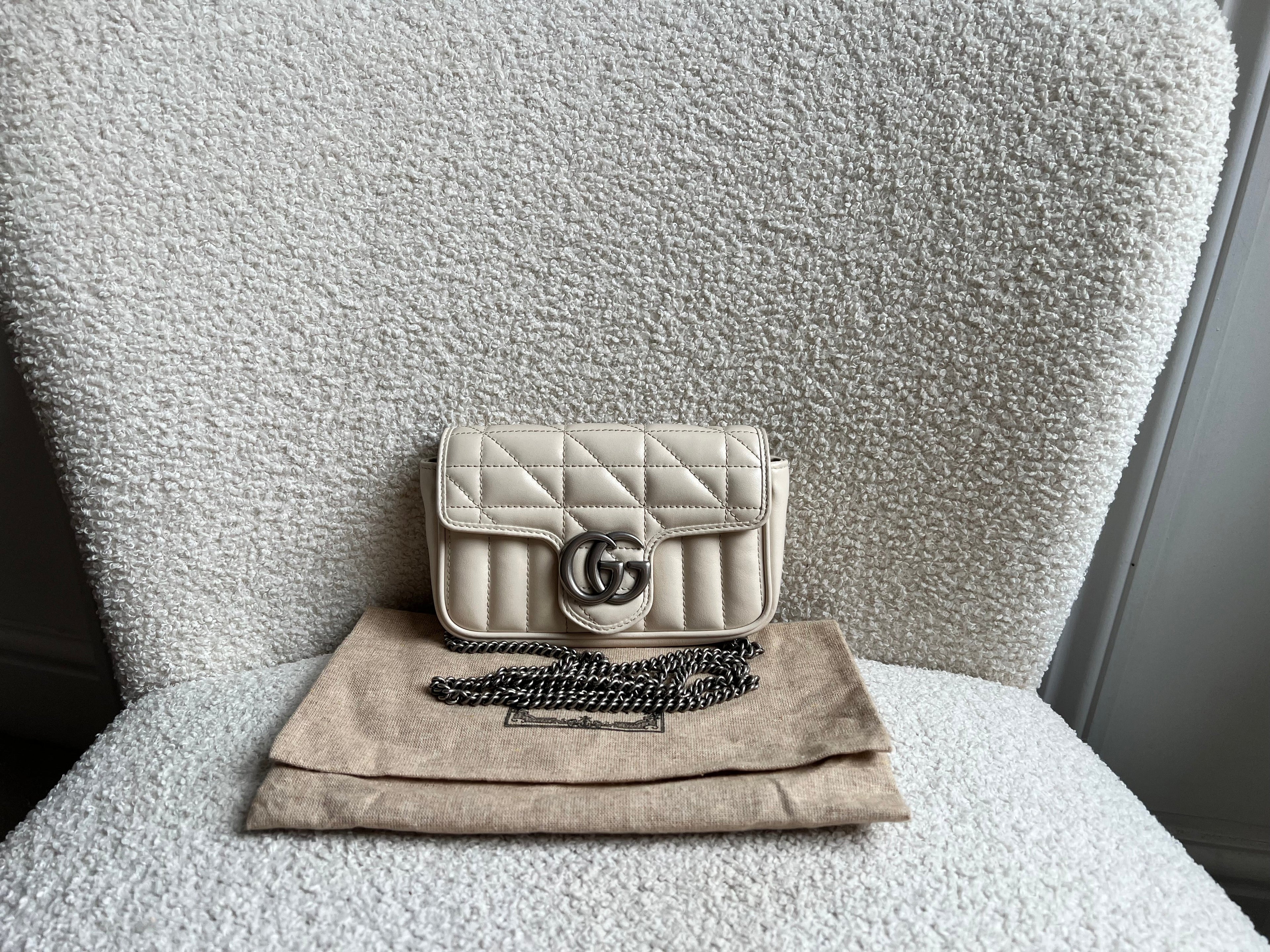 Gucci GG Cream Marmont Super Mini Aria Shoulder Bag (RRP £985)