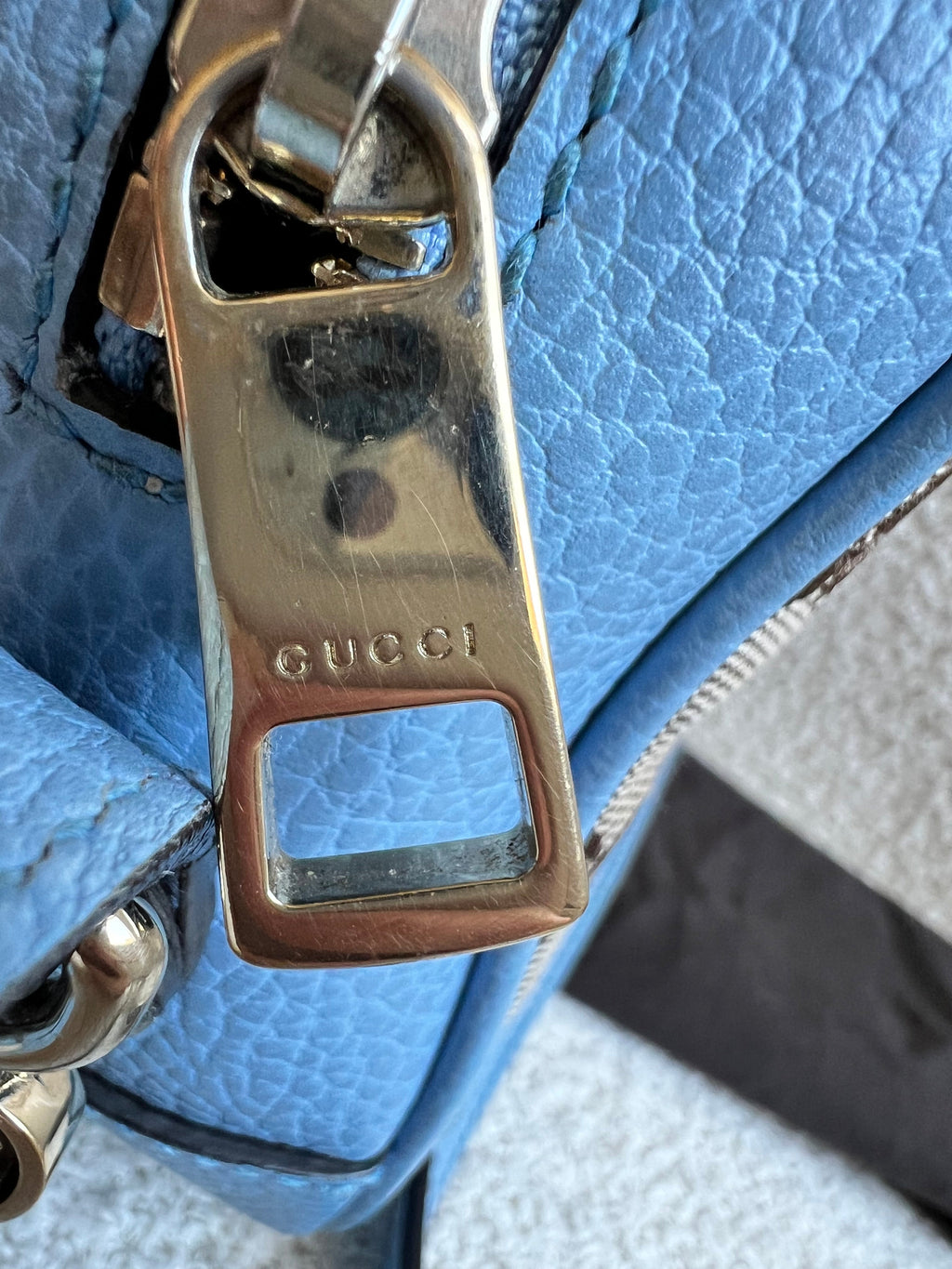 Gucci Bree GG Canvas Light Blue Small Messenger Bag