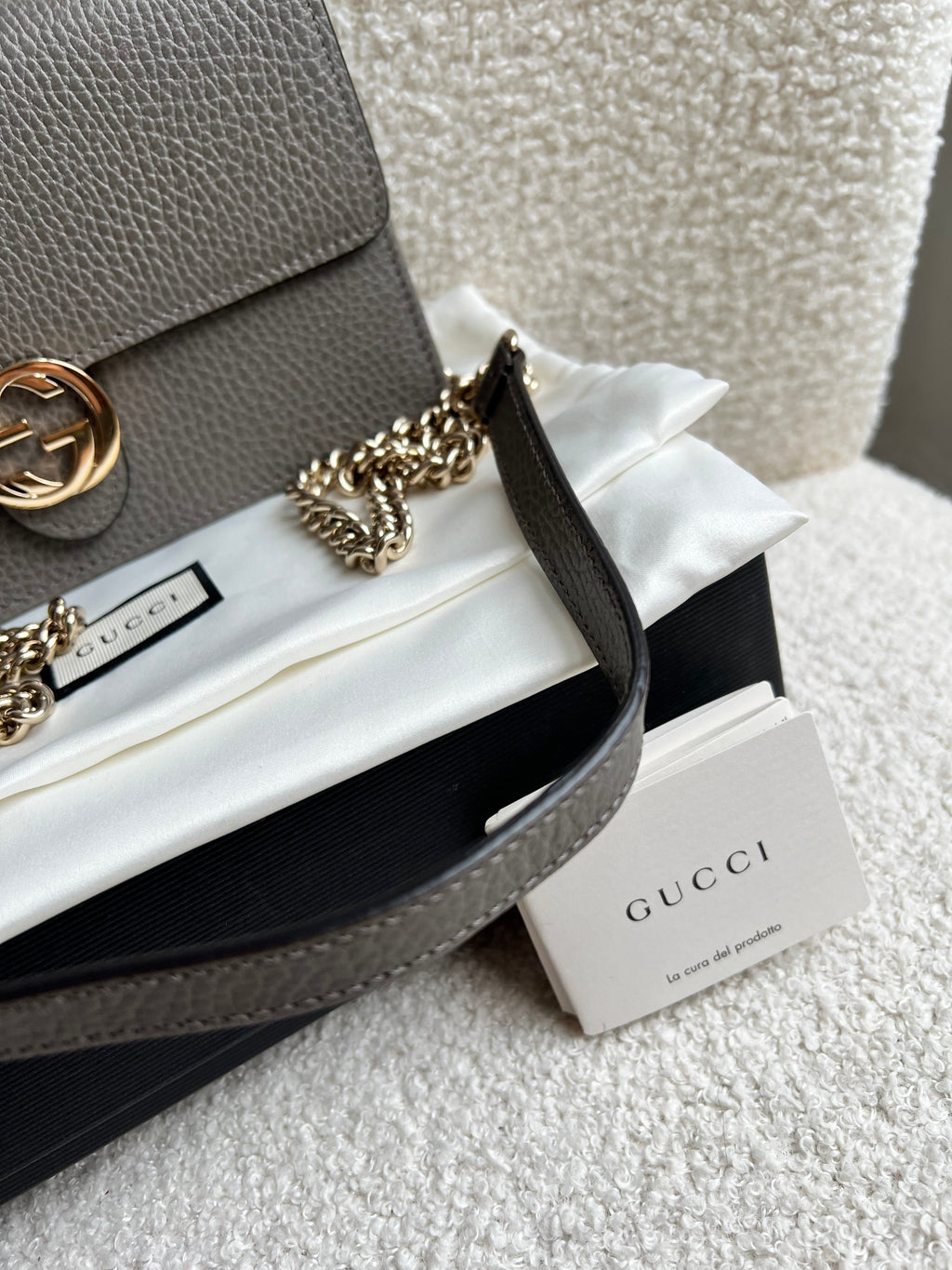 Gucci Dollar Grey Interlocking Chain Wallet