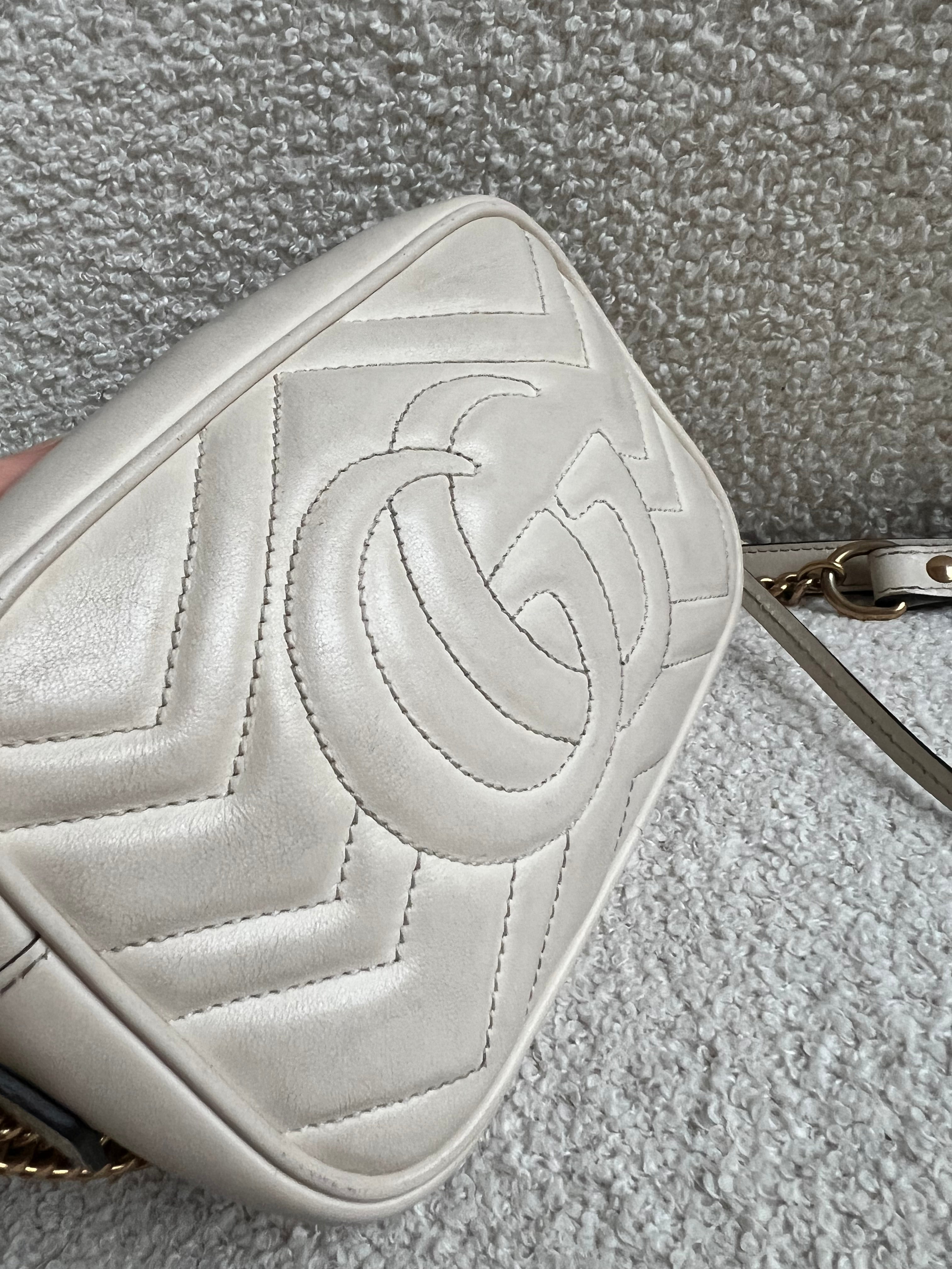 Gucci GG White Marmont Mini Shoulder Bag (RRP £1,360)