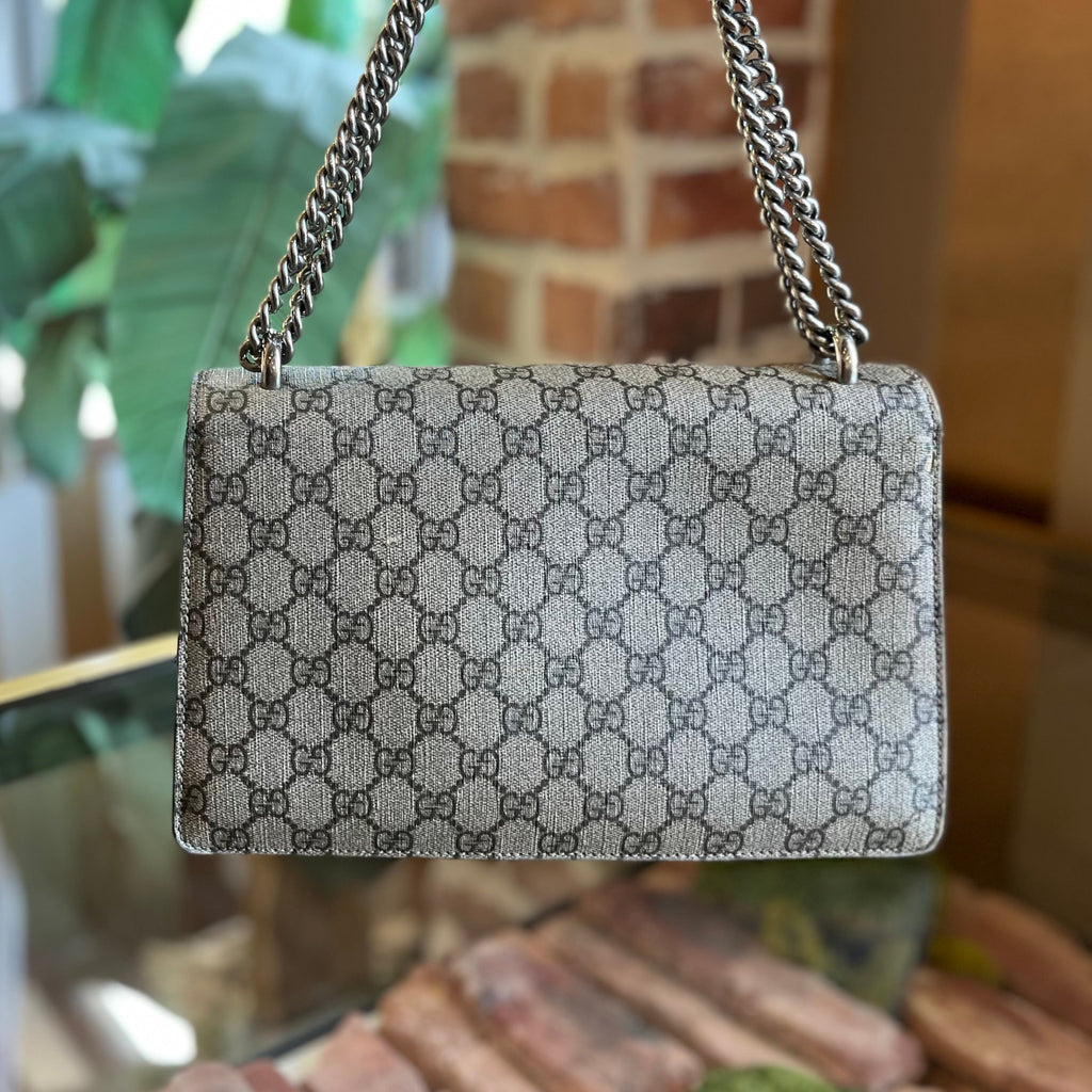 GUCCI Small Dionysus Black GG Supreme Monogram Shoulder Bag