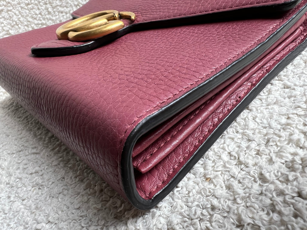 Gucci Rose Pink GG Marmont Chain Wallet (RRP £1195)