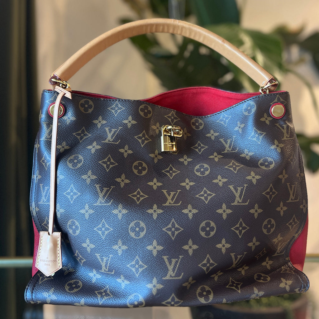 LOUIS VUITTON Gaia Cerise Monogram Canvas Hobo Bag