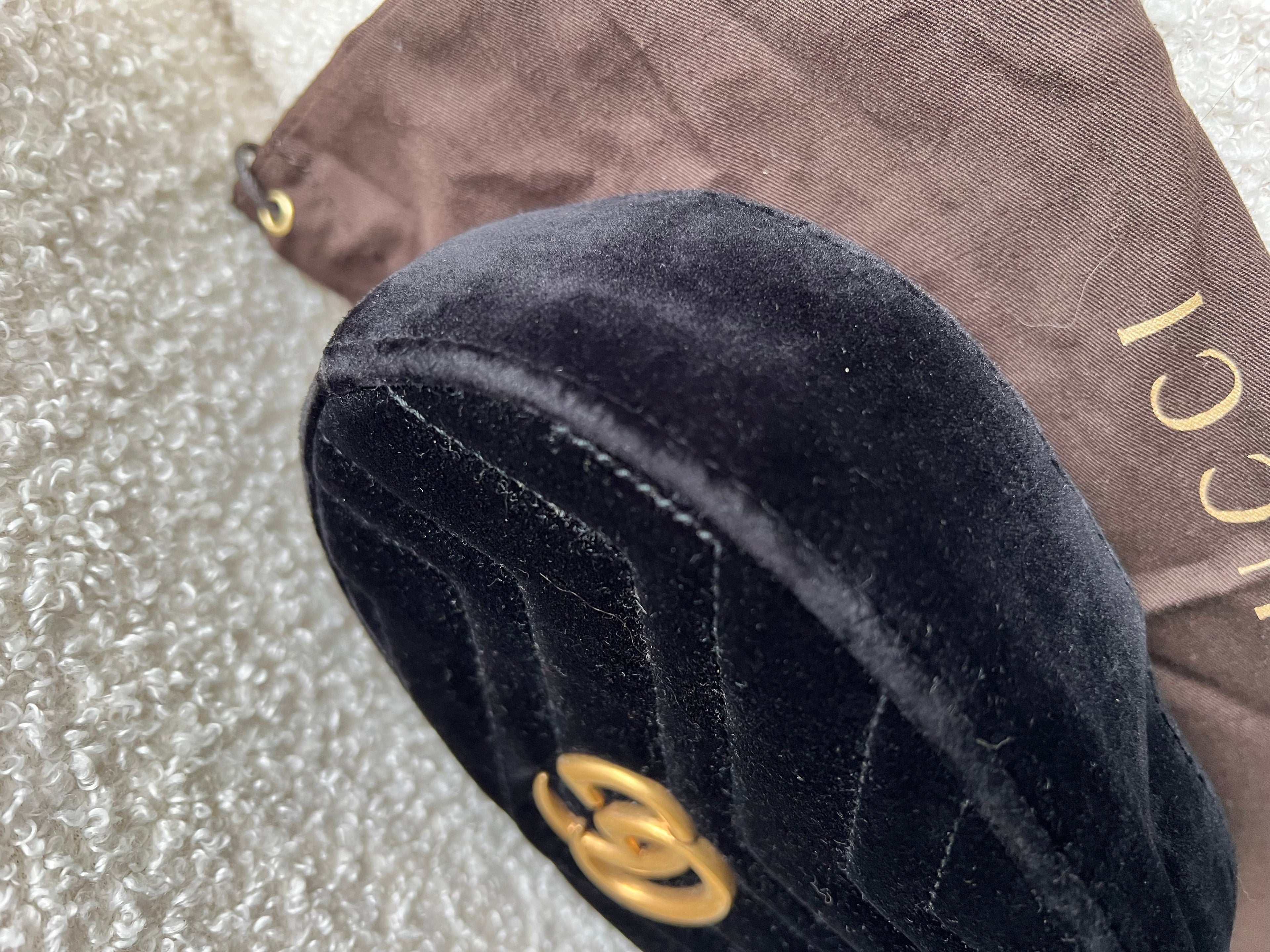 Gucci GG Black Velvet Marmont Belt Bag
