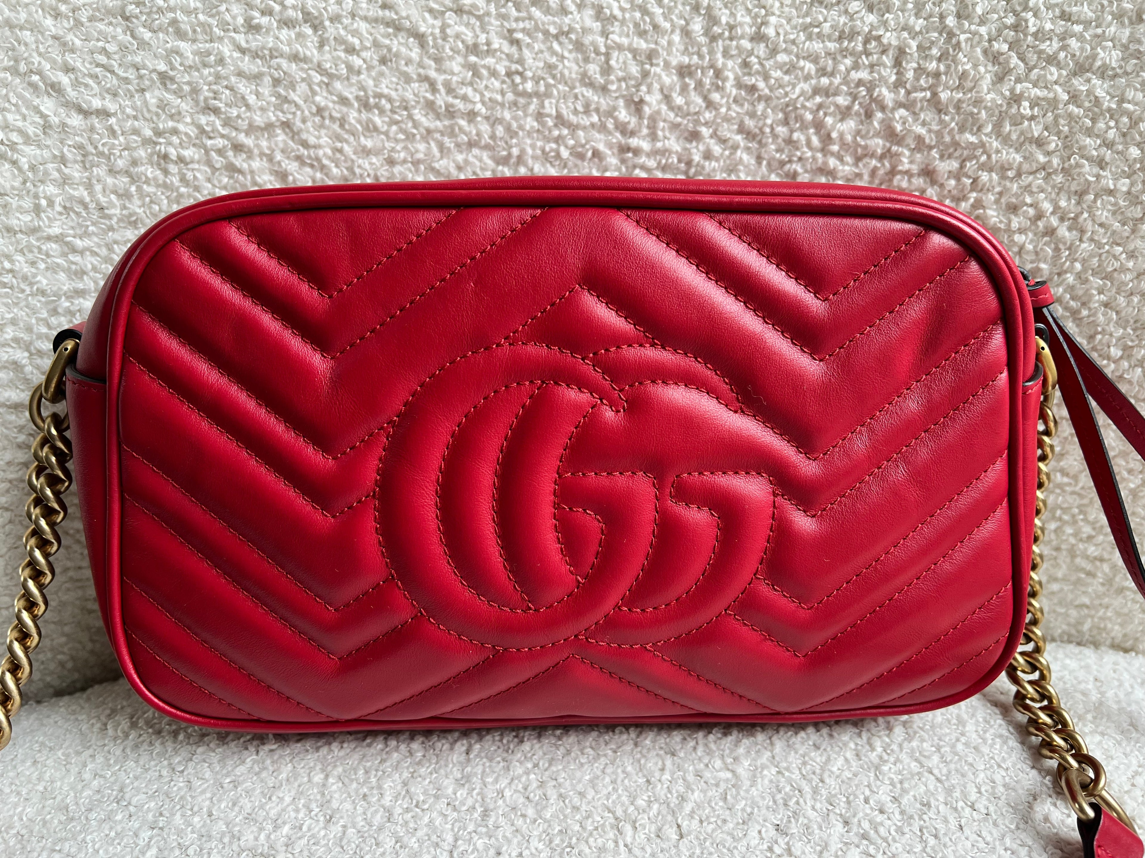 Gucci GG Red Marmont Small Shoulder Bag (RRP £1,440)