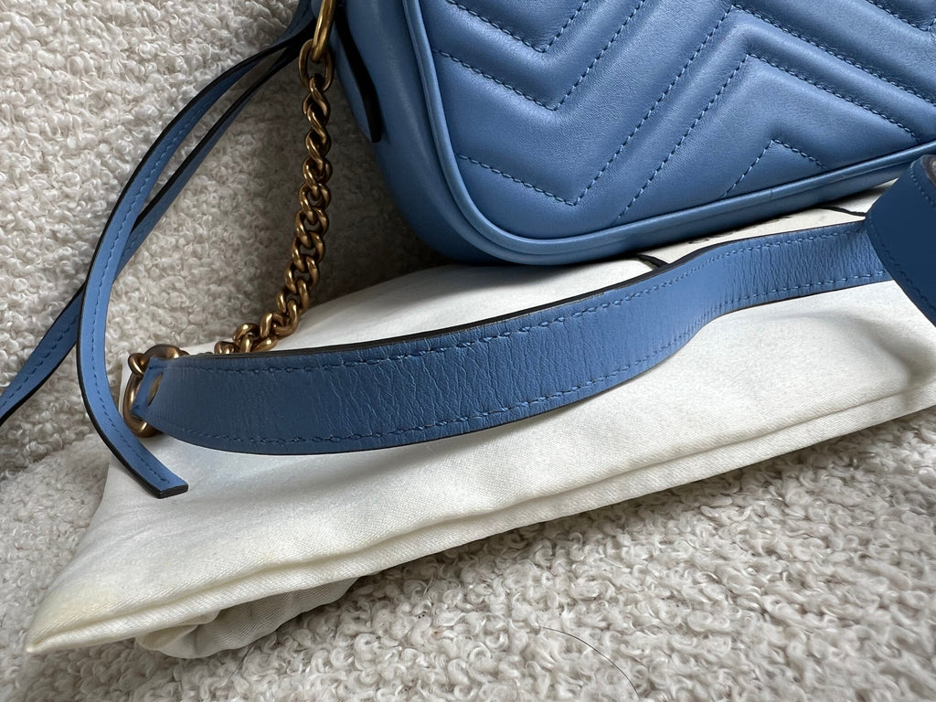 Gucci GG Blue Marmont Mini Shoulder Bag (RRP £1,360)