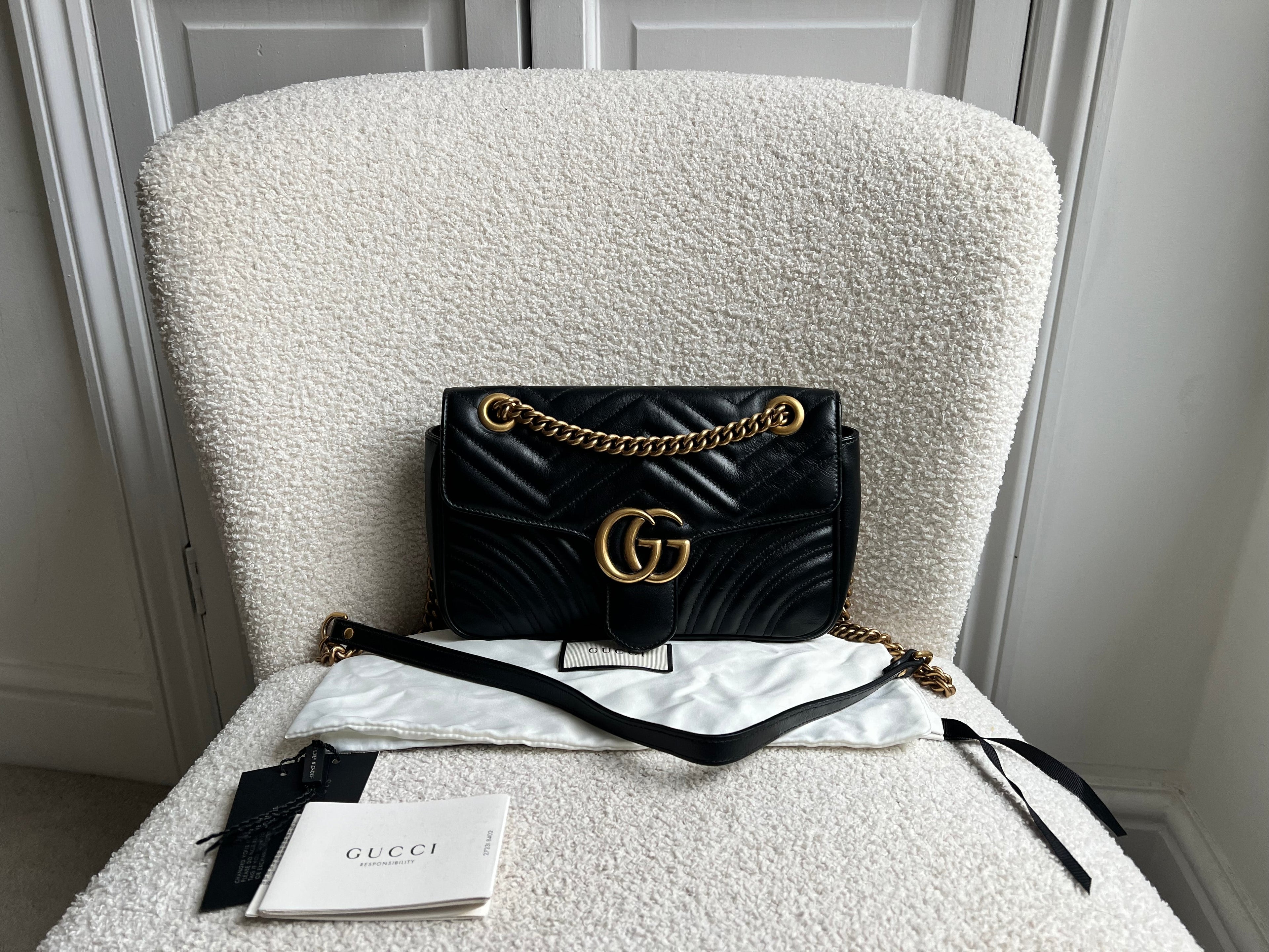 Gucci GG Black Marmont Small Shoulder Bag (RRP £2070)