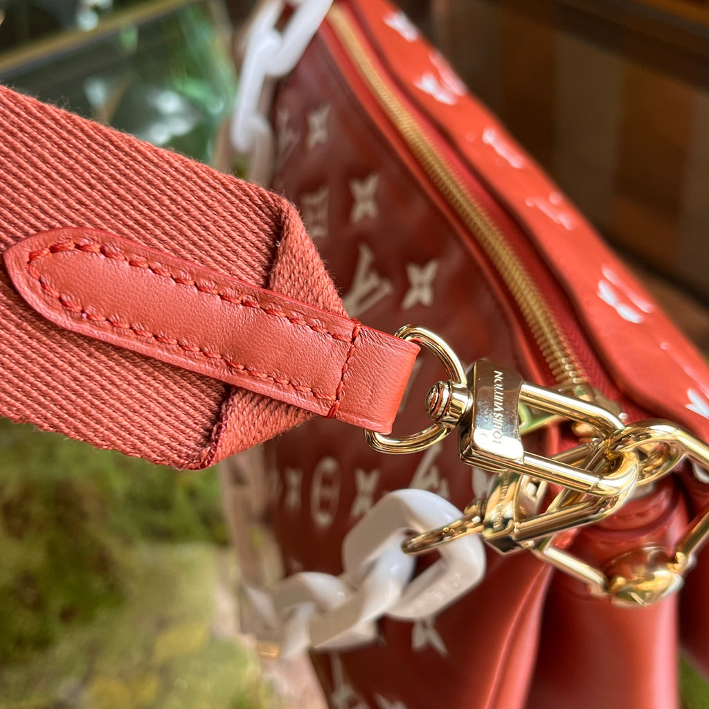 LOUIS VUITTON Coussin PM Terracotta Monogram Embossed Leather Shoulder Bag