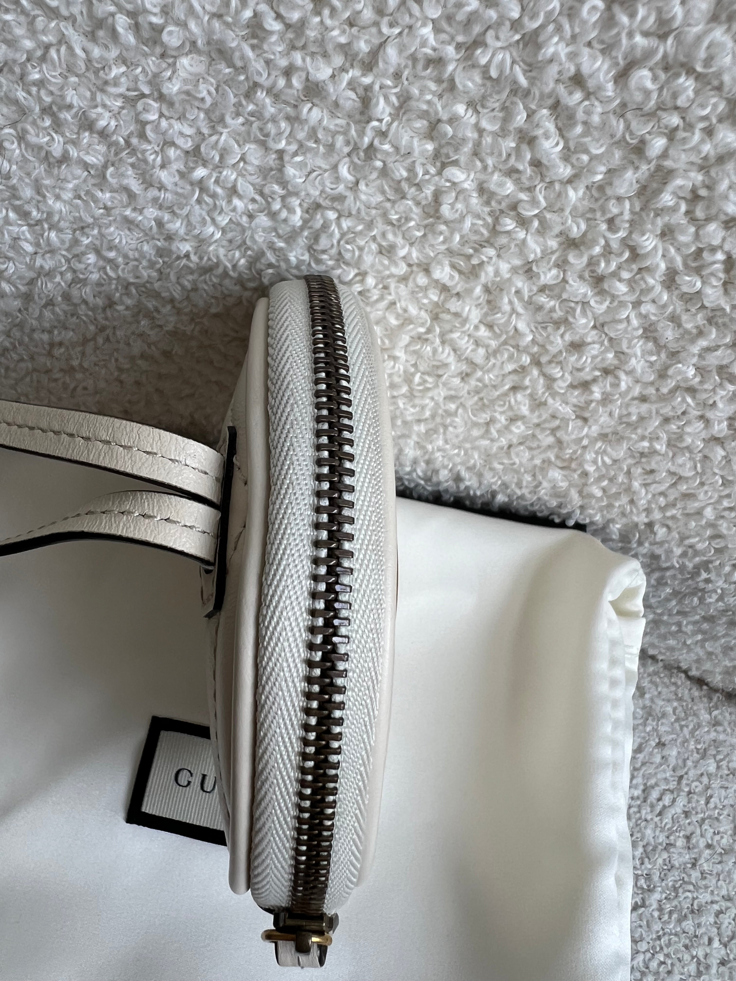 Gucci White GG Marmont Coin Pouch on Strap (RRP £395)