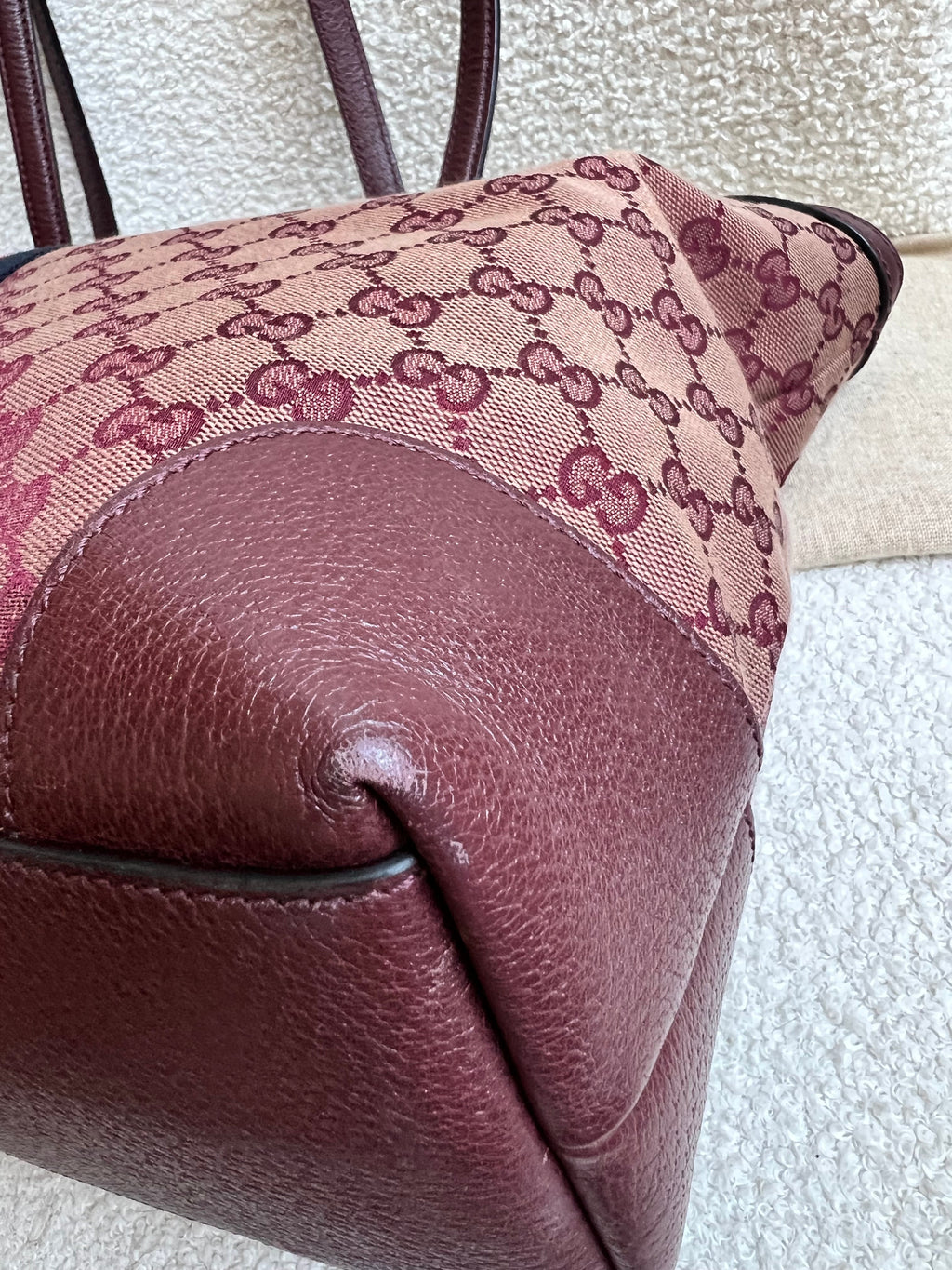 Gucci Burgundy Ophidia GG Supreme Medium Tote