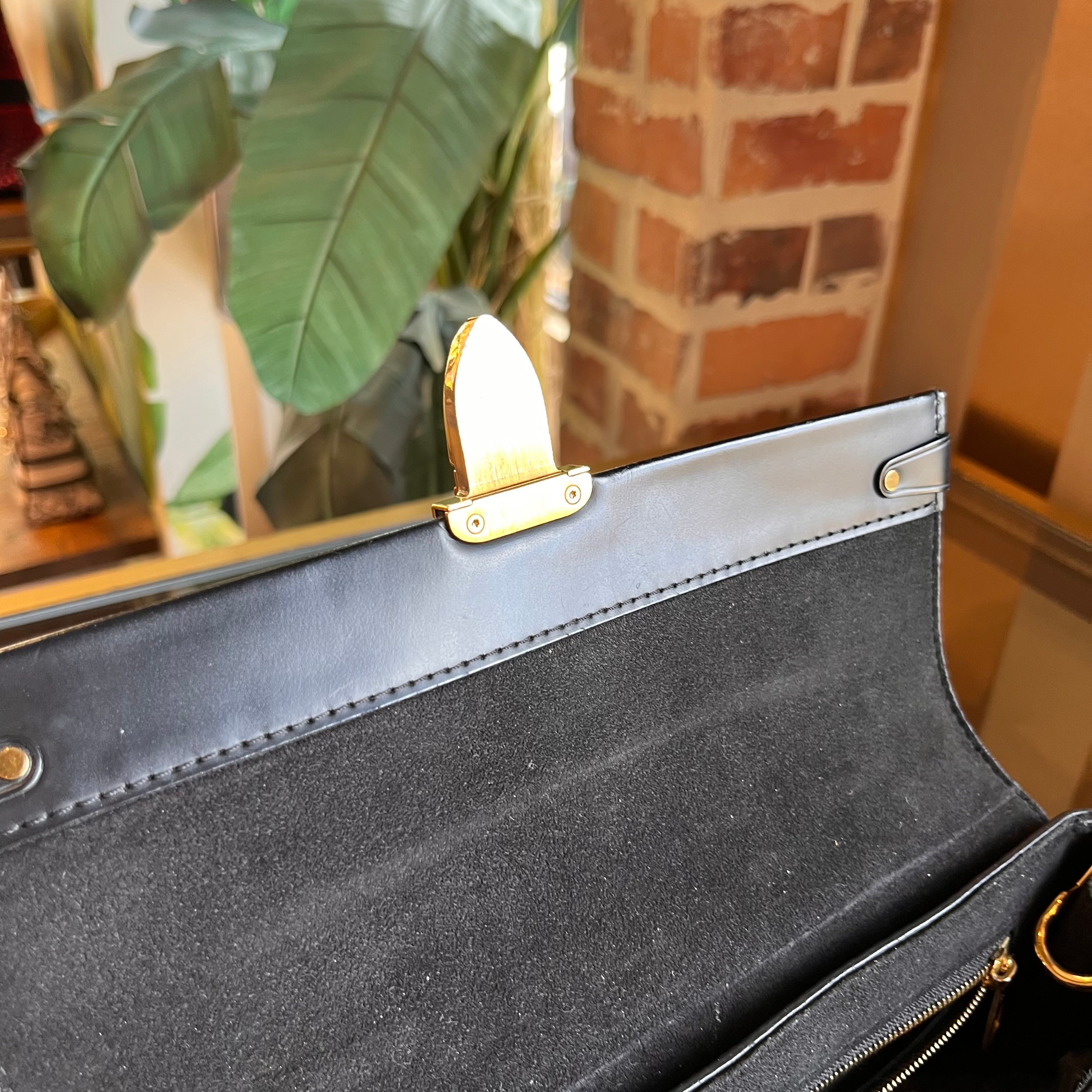 LOUIS VUITTON One Handle Noir Monogram Canvas Top Handle Bag