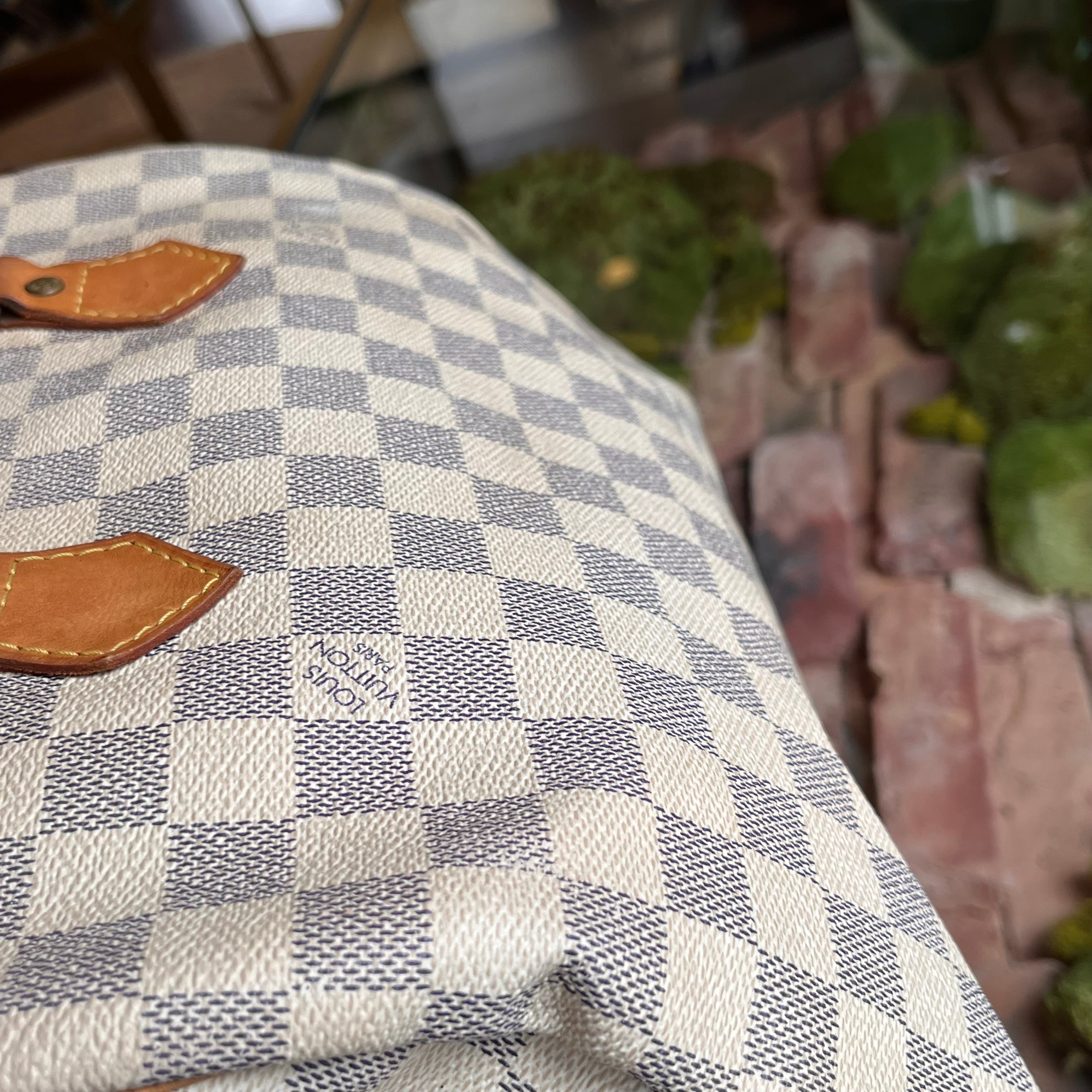 LOUIS VUITTON Speedy 30 Damier Azur Canvas Satchel