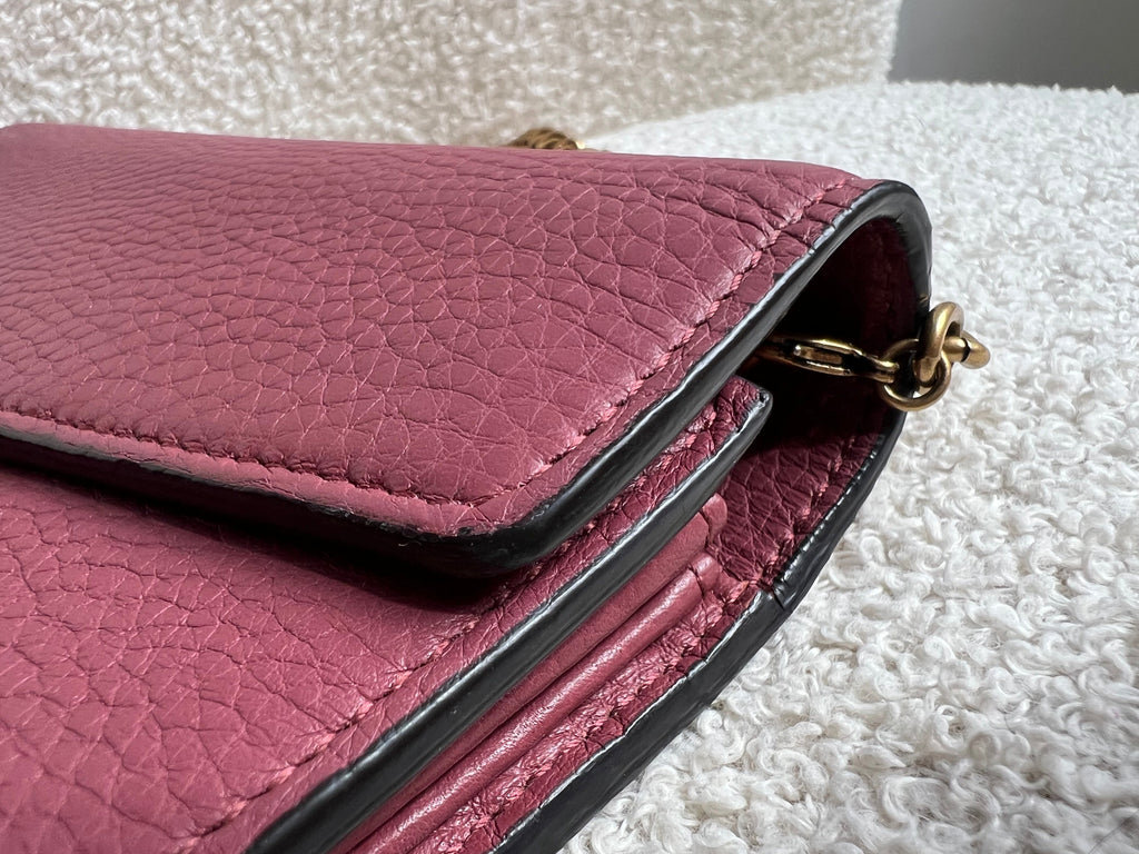 Gucci Rose Pink GG Marmont Chain Wallet (RRP £1195)